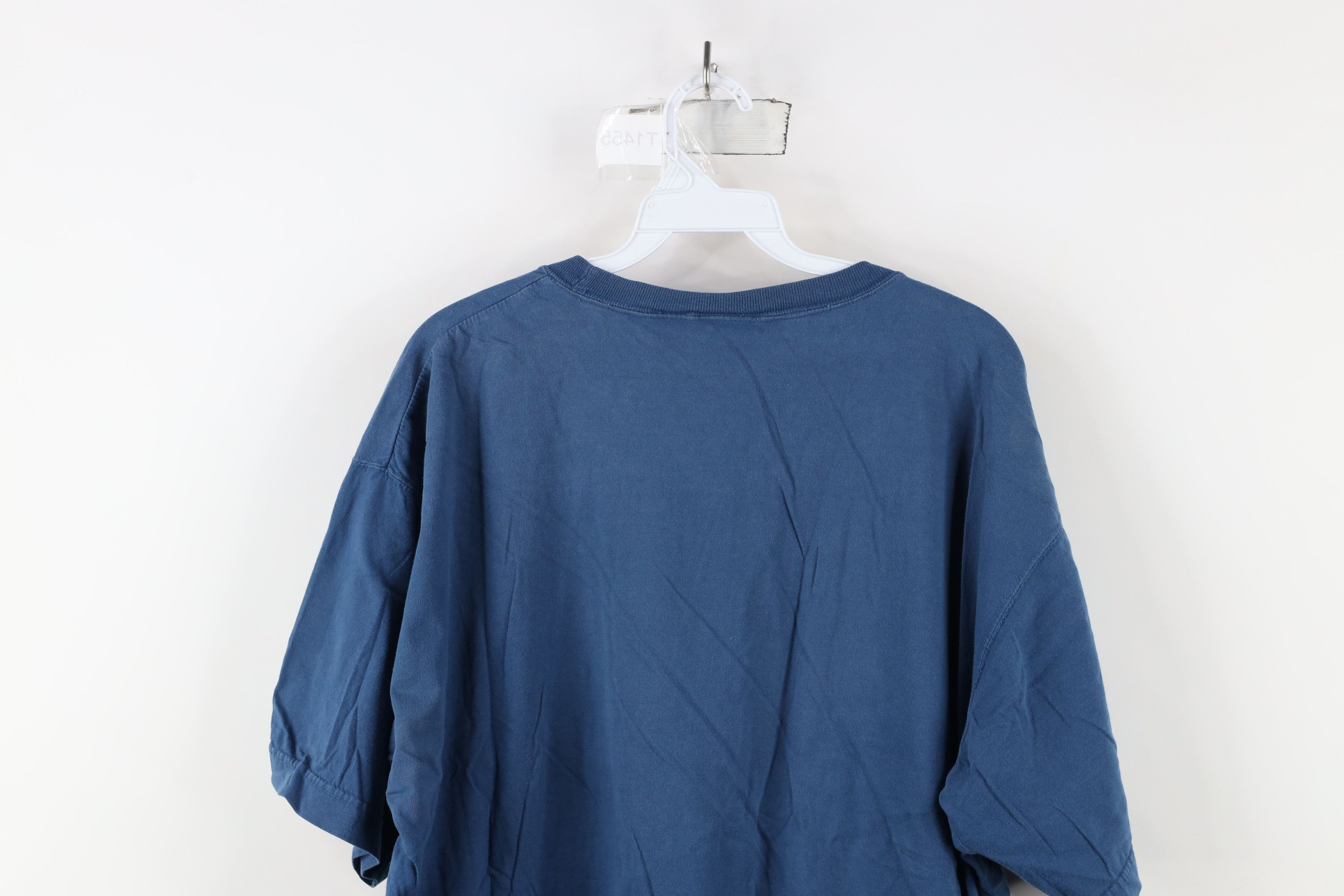 Vintage Vintage 90s Streetwear Blank Baggy Cotton T-Shirt Blue Size US L / EU 52-54 / 3 - 12 Thumbnail