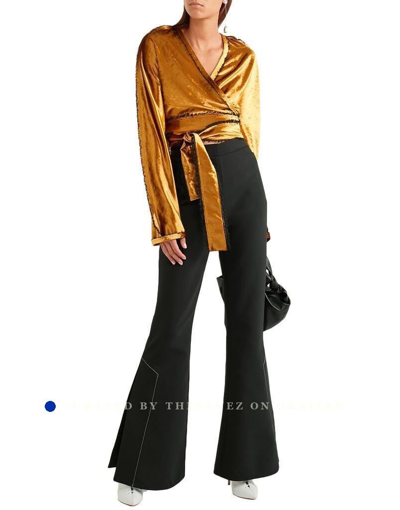 Other SID NEIGUM Velvet Tie-Neck Long-Sleeve Blouse Size XS / US 0-2 / IT 36-38 - 1 Thumbnail