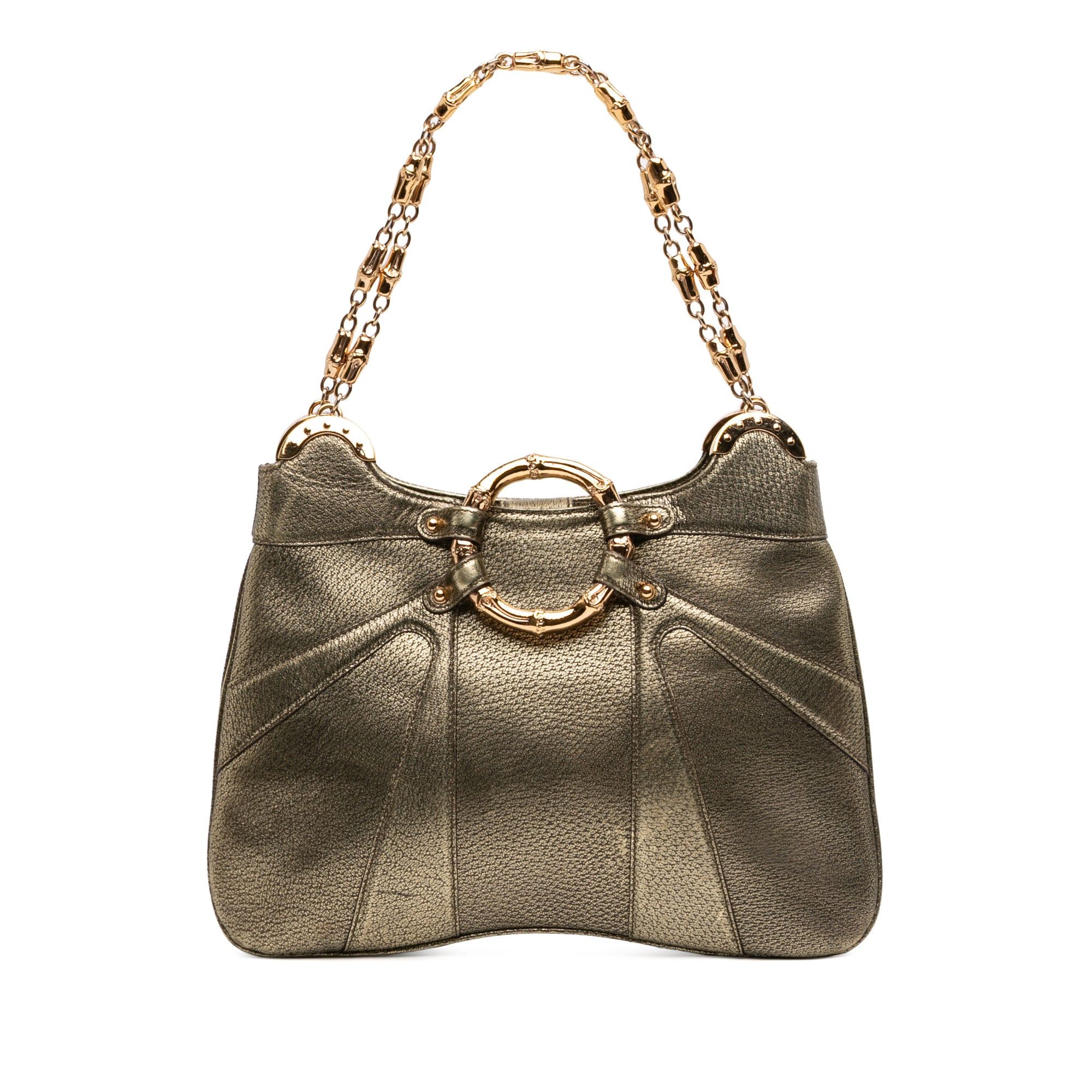 Gucci Metallic Calfskin Bamboo Ring Chain Shoulder Bag Size ONE SIZE - 1 Thumbnail