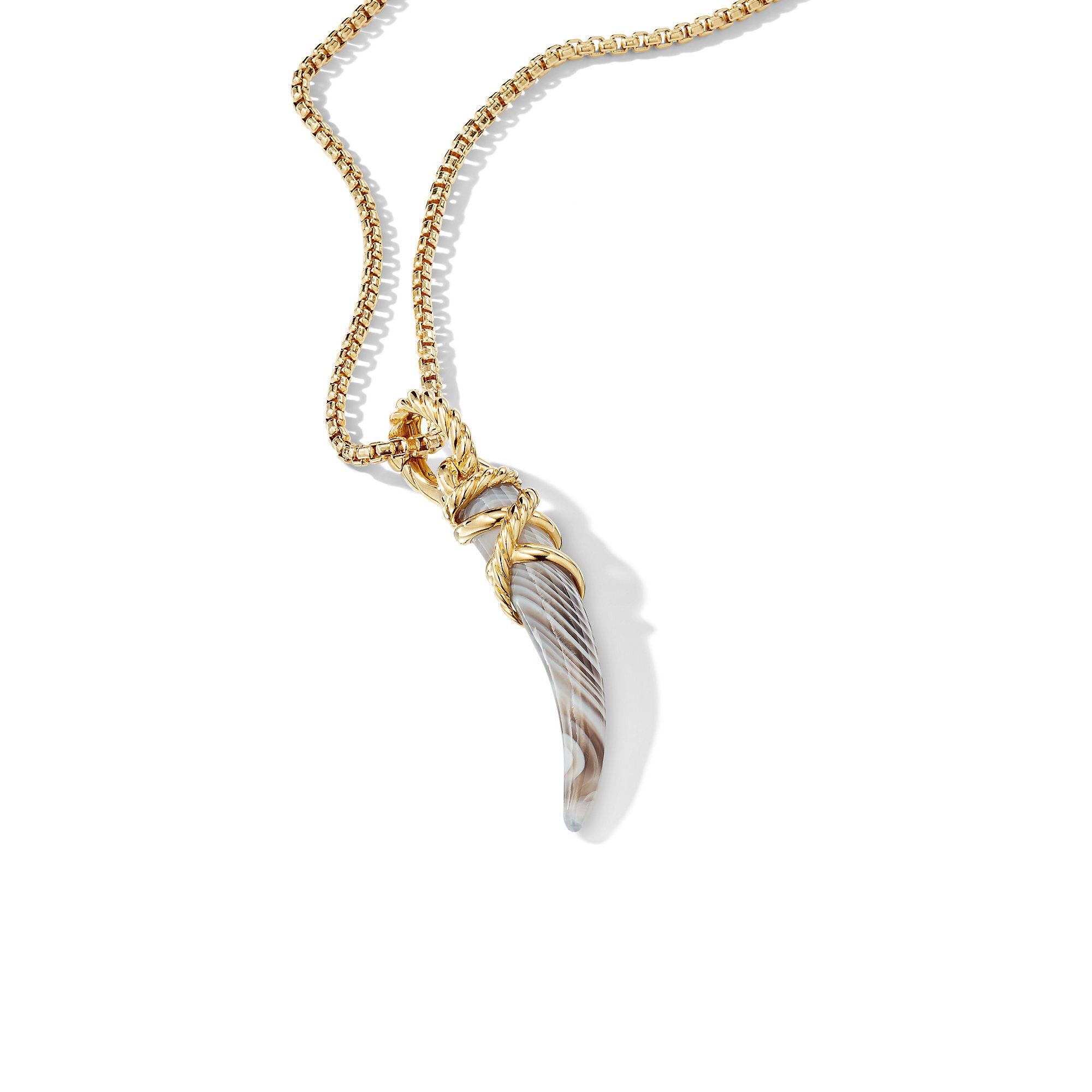 David Yurman o1w1db10525 D13325Tusk Amulet with Agate and 18K Yellow Gold Size ONE SIZE - 2 Thumbnail