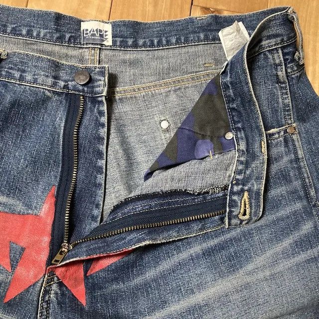 Bape BAPE TWIN STA Denim Pants a bathing ape star NIGO ★size XXL Size US 38 / EU 54 - 6 Thumbnail