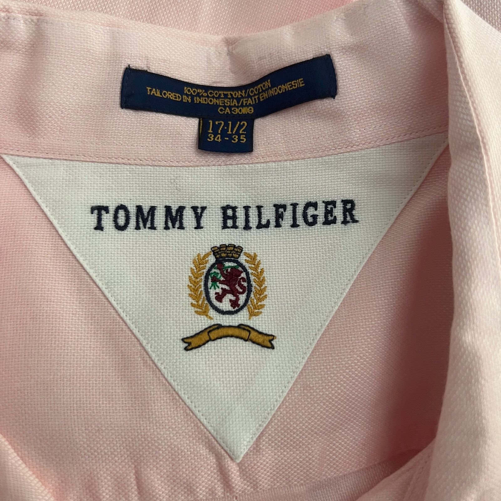 Tommy Hilfiger Vintage Tommy Hilfiger Pink Button Down Shirt 17.5/34-35 Size US XL / EU 56 / 4 - 4 Thumbnail