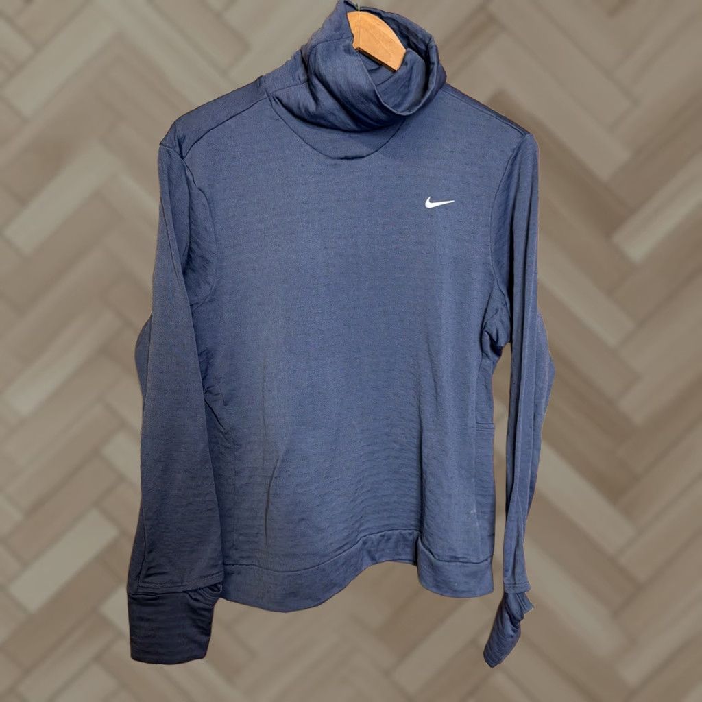 Nike Nike Therma Running Pullover Shirt Womens L Blue Size L / US 10 / IT 46 - 1 Thumbnail