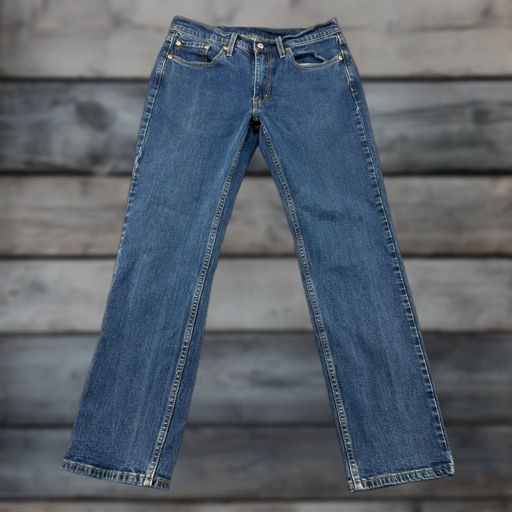 Levi's Levi's 514 Jeans Mens 32x32 Blue Slim Straight Leg Medium Wash Stretch Fabric Denim Cotton Size US 32 / EU 48 - 1 Thumbnail