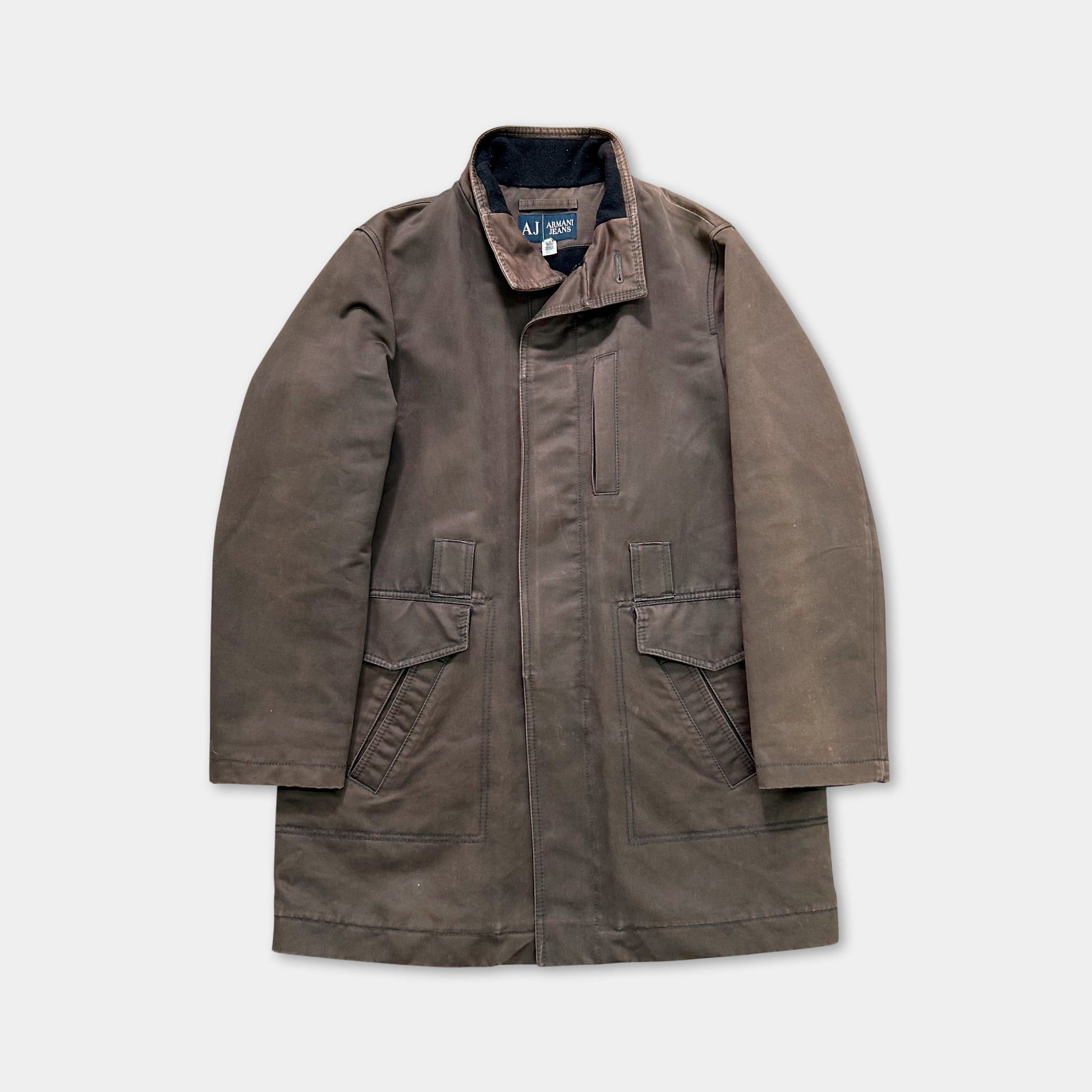 Armani Armani Jeans Military Washed Green Long Coat Size US L / EU 52-54 / 3 - 1 Thumbnail