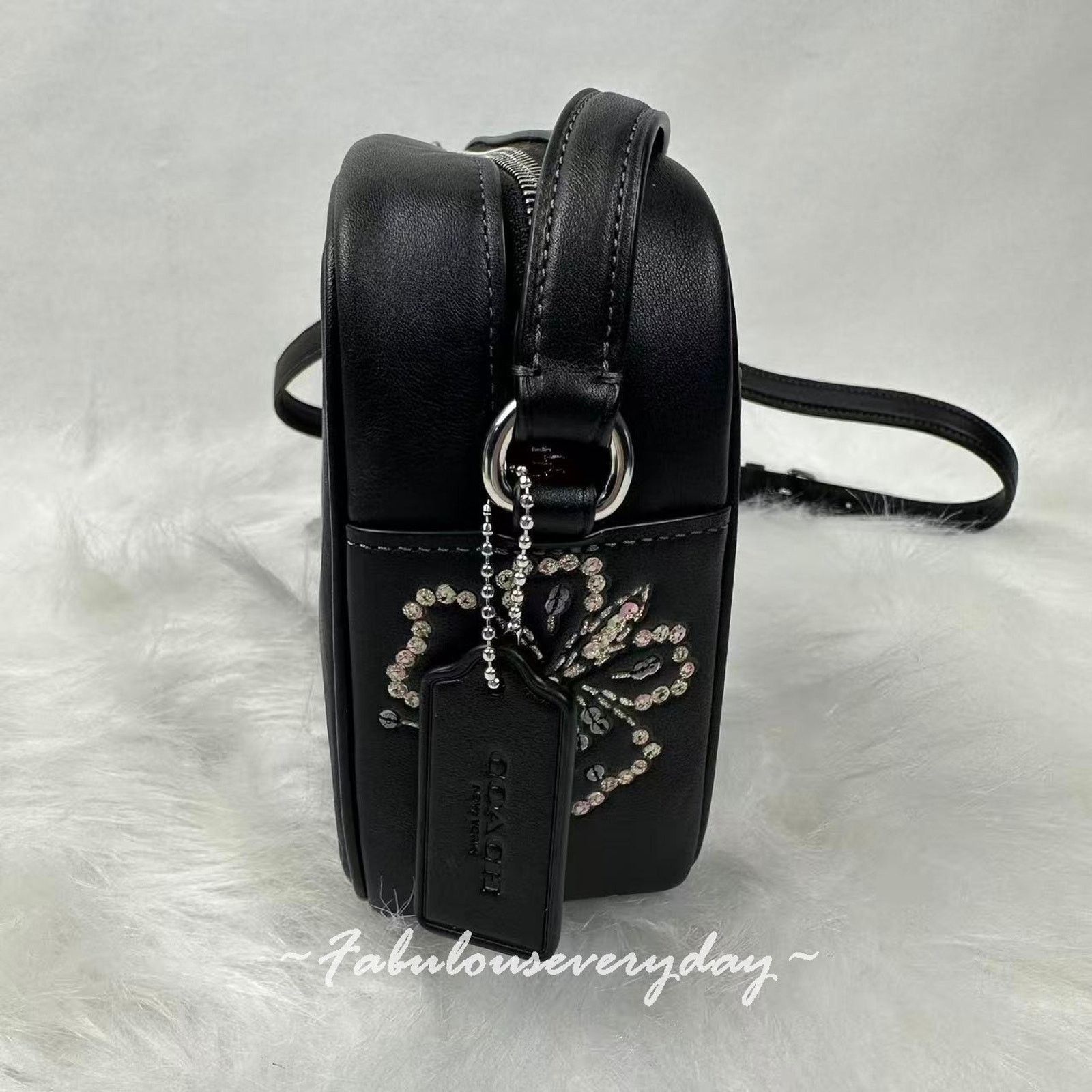 Coach COACH Jamie Camera Crossbody Butterfly Print Leather/Black Size ONE SIZE - 2 Thumbnail