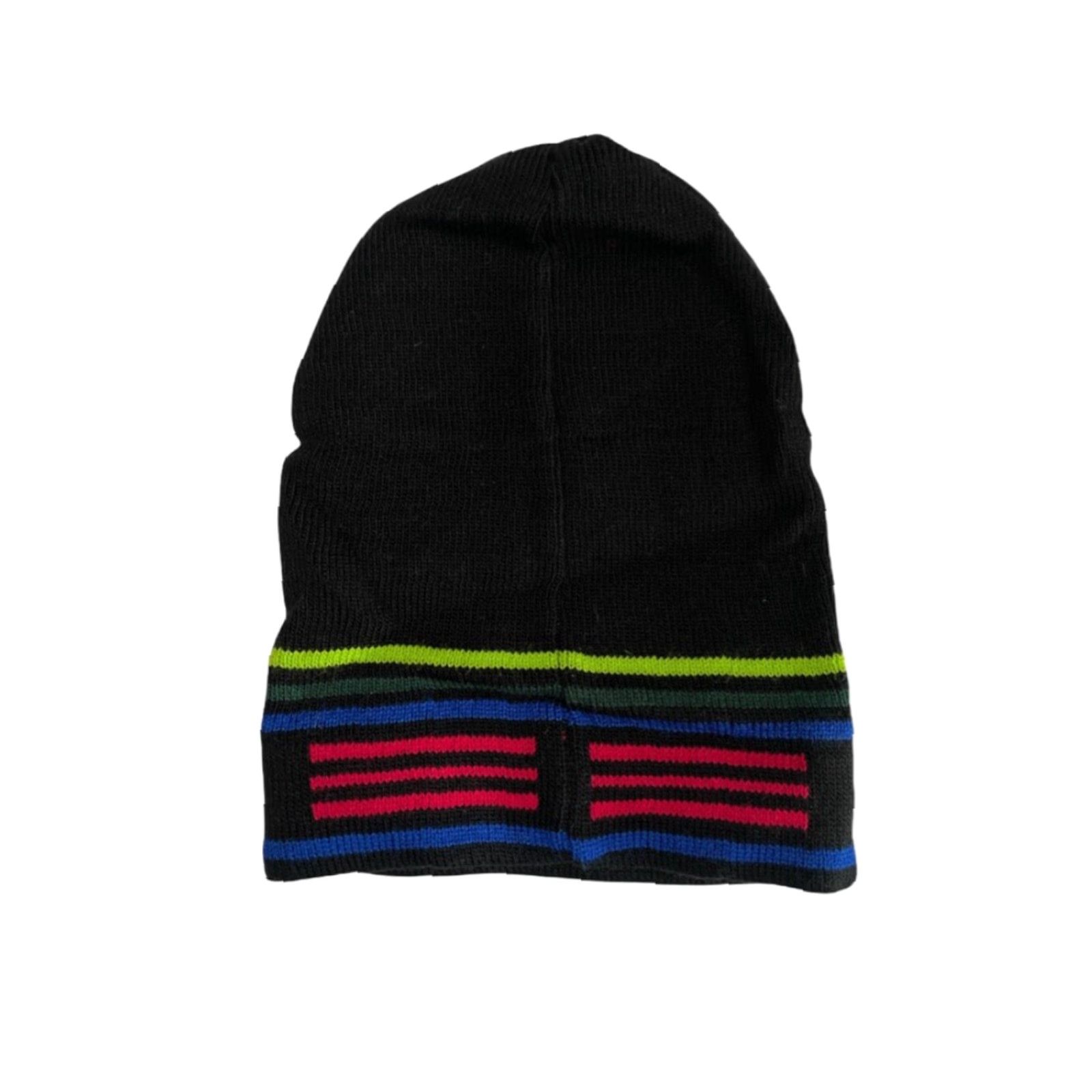 Nike VINTAGE Nike Air Skull Cap Beanie Winter Hat OSFM Unisex Adults Black 90s Deadstock NWOT NOS Striped 90s theme Girls Mens Boys Size ONE SIZE - 3 Thumbnail