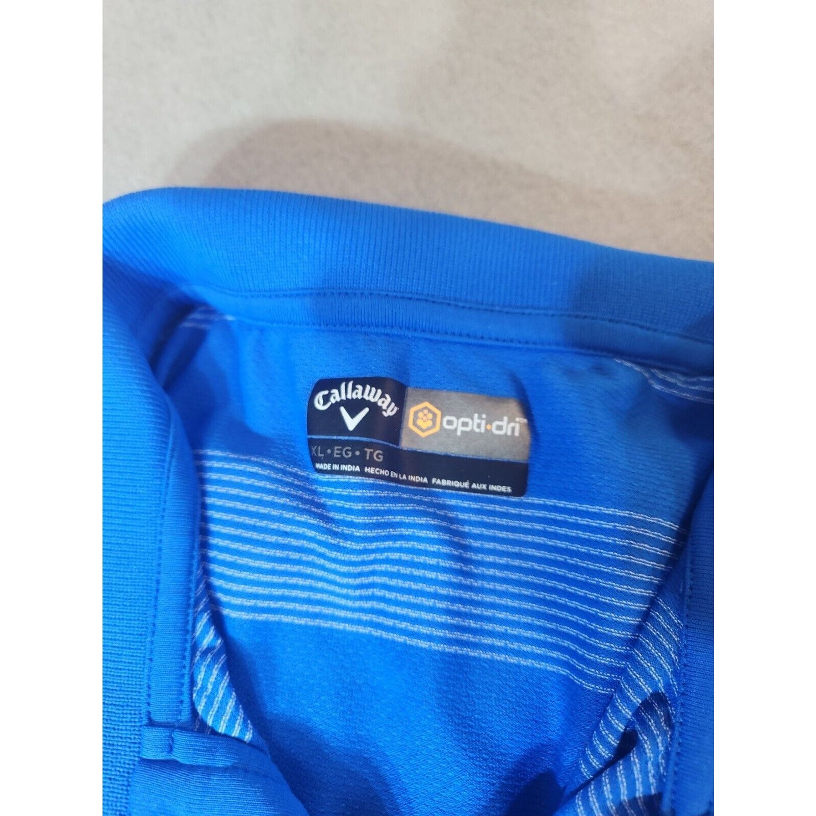 Callaway Callaway OptiDri Men’s Golf Polo Shirt XL Blue-White Striped Size US XL / EU 56 / 4 - 3 Thumbnail