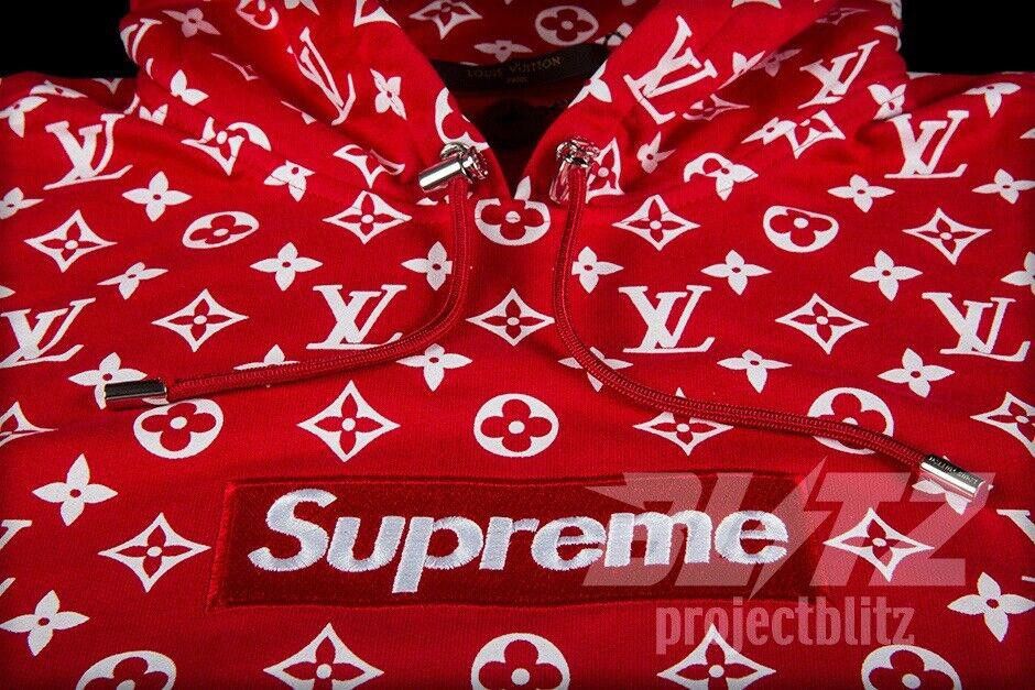 Louis Vuitton SUPREME LOUIS VUITTON MONOGRAM BOX LOGO HOODED SWEATSHIRT Size US 34 / EU 50 - 4 Thumbnail