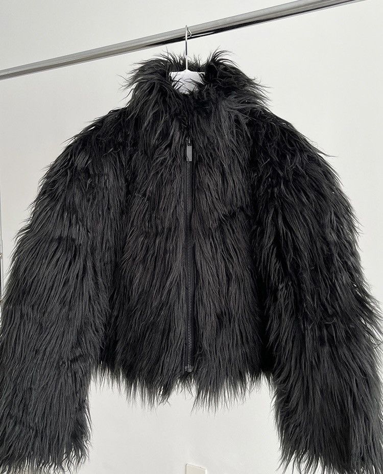 Japanese Brand Cropped fur coat in new rock rick owens balenciaga style ...