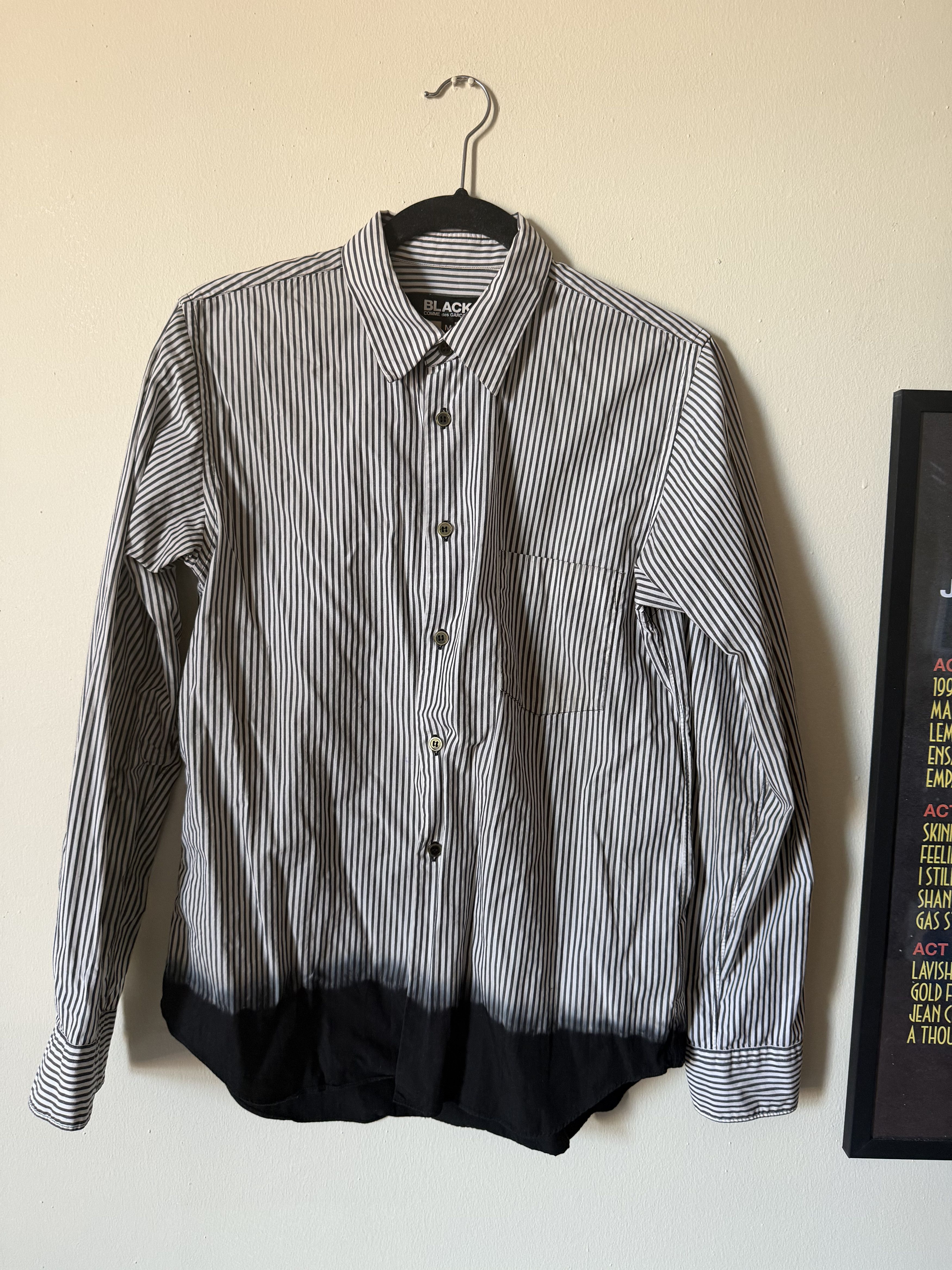 Comme des Garcons Black Dark grey/white striped ombré button up Size US M / EU 48-50 / 2 - 1 Thumbnail
