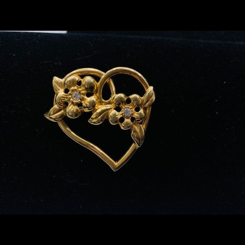 Vintage CNC Vintage Gold Plated Brooch Heart ❤️ Size ONE SIZE - 2 Thumbnail
