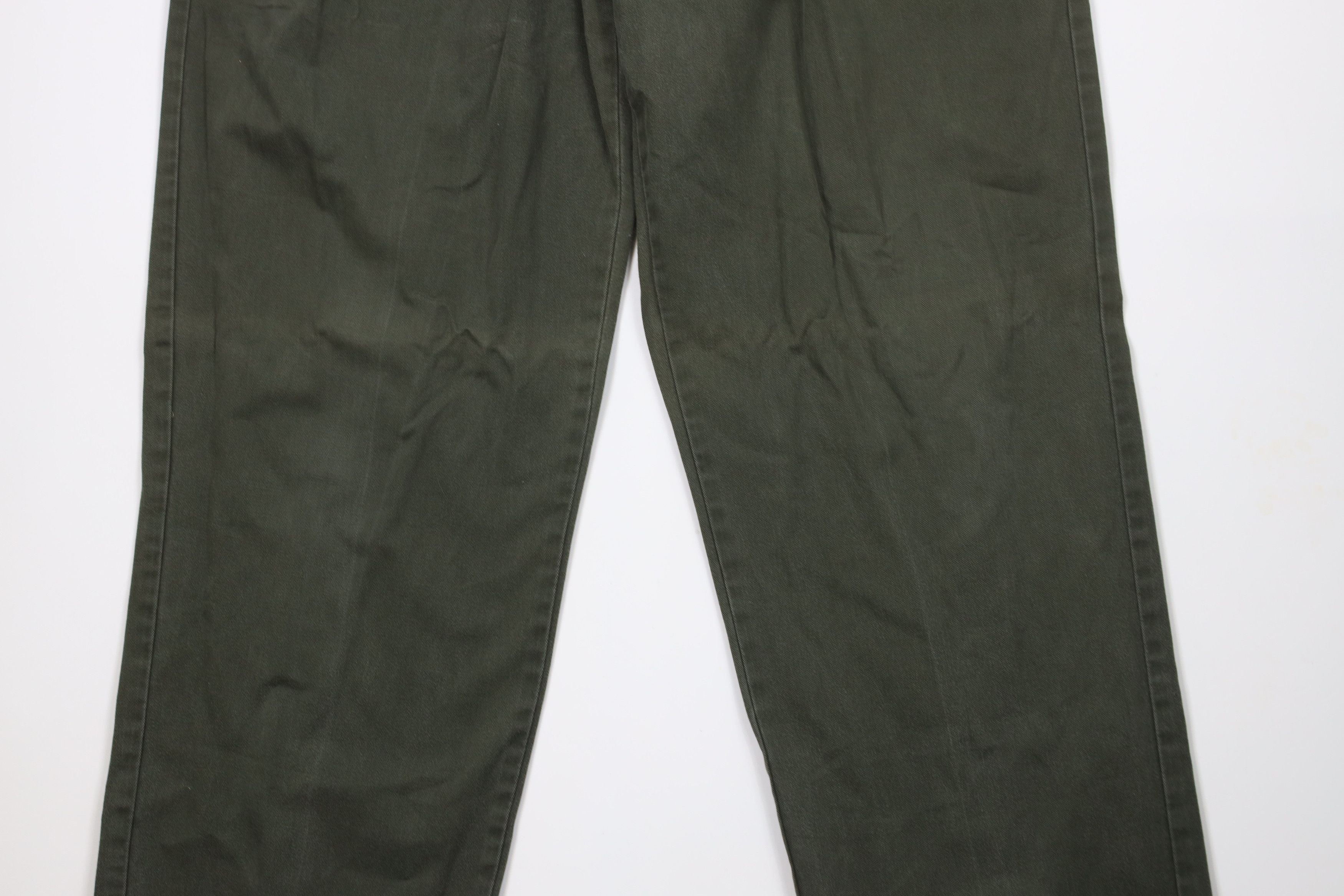 Ralph Lauren × Vintage Vintage 90s Ralph Lauren Wide Leg Chino Pants Green Cotton Size US 38 / EU 54 - 3 Thumbnail