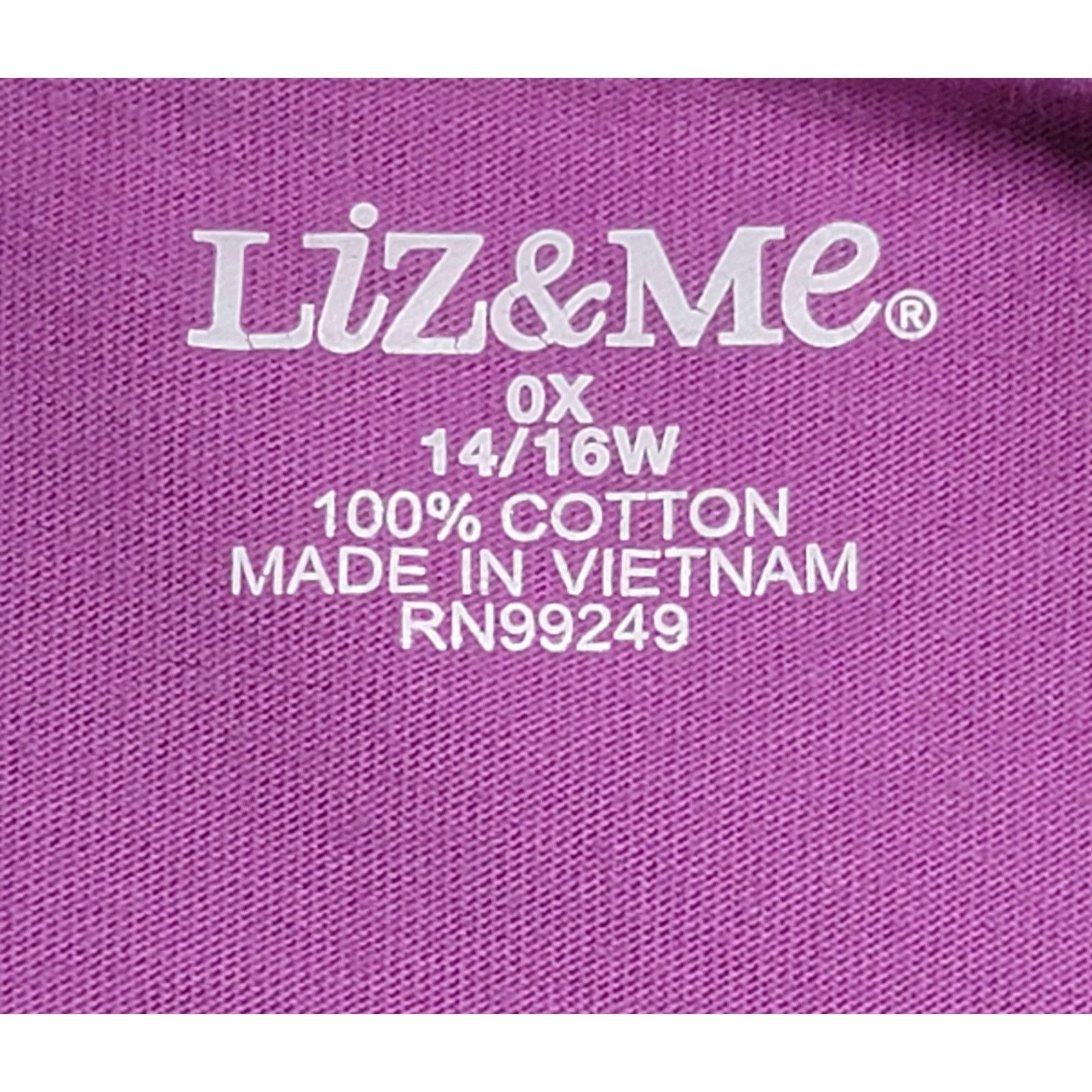 Other Liz & Me Purple Rhinestone Round Neck Top 14W 16W Plus Size XXL / US 16-18 / IT 52-54 - 4 Thumbnail
