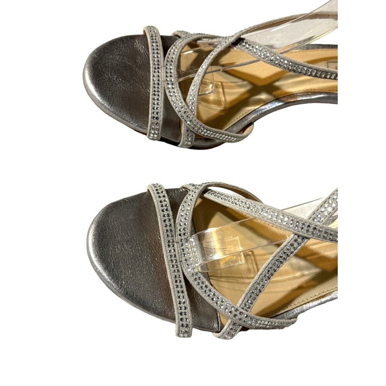 Other Antonio Melani Strappy Rhinestone Silver Shoes 7M Heel. 3.25 Size US 7 / IT 37 - 3 Thumbnail