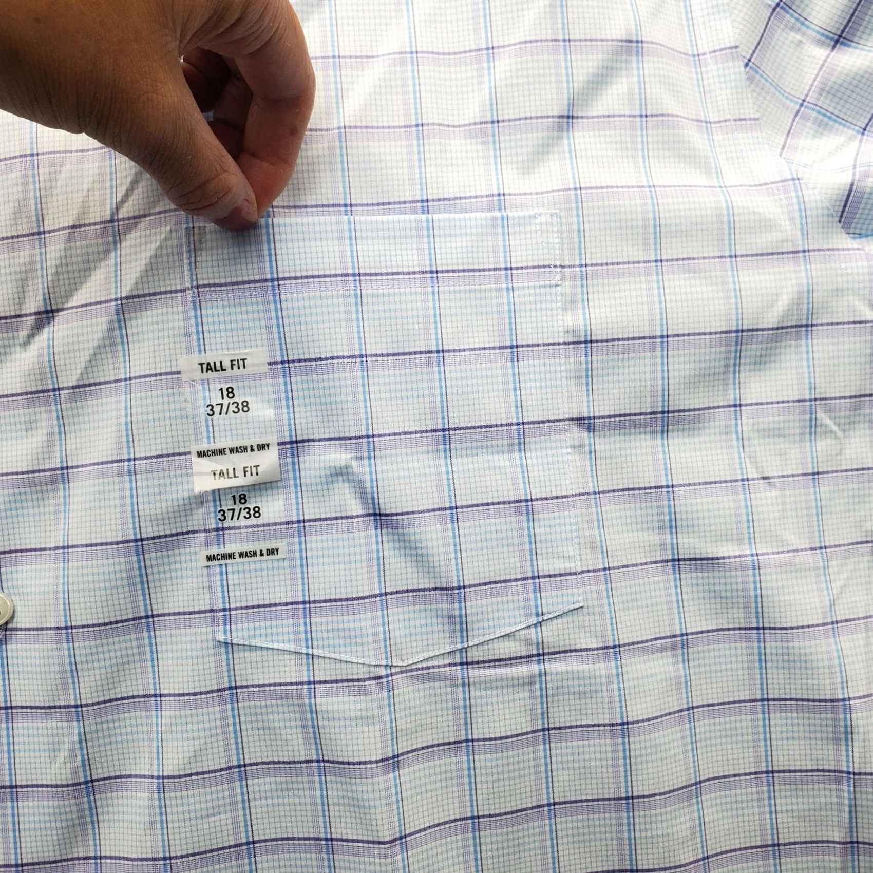 Van Heusen Van Heusen Mens Dress Shirt 18 Multicolor Plaid Ultra Wrinkle Free Shirt Size 48R - 7 Thumbnail