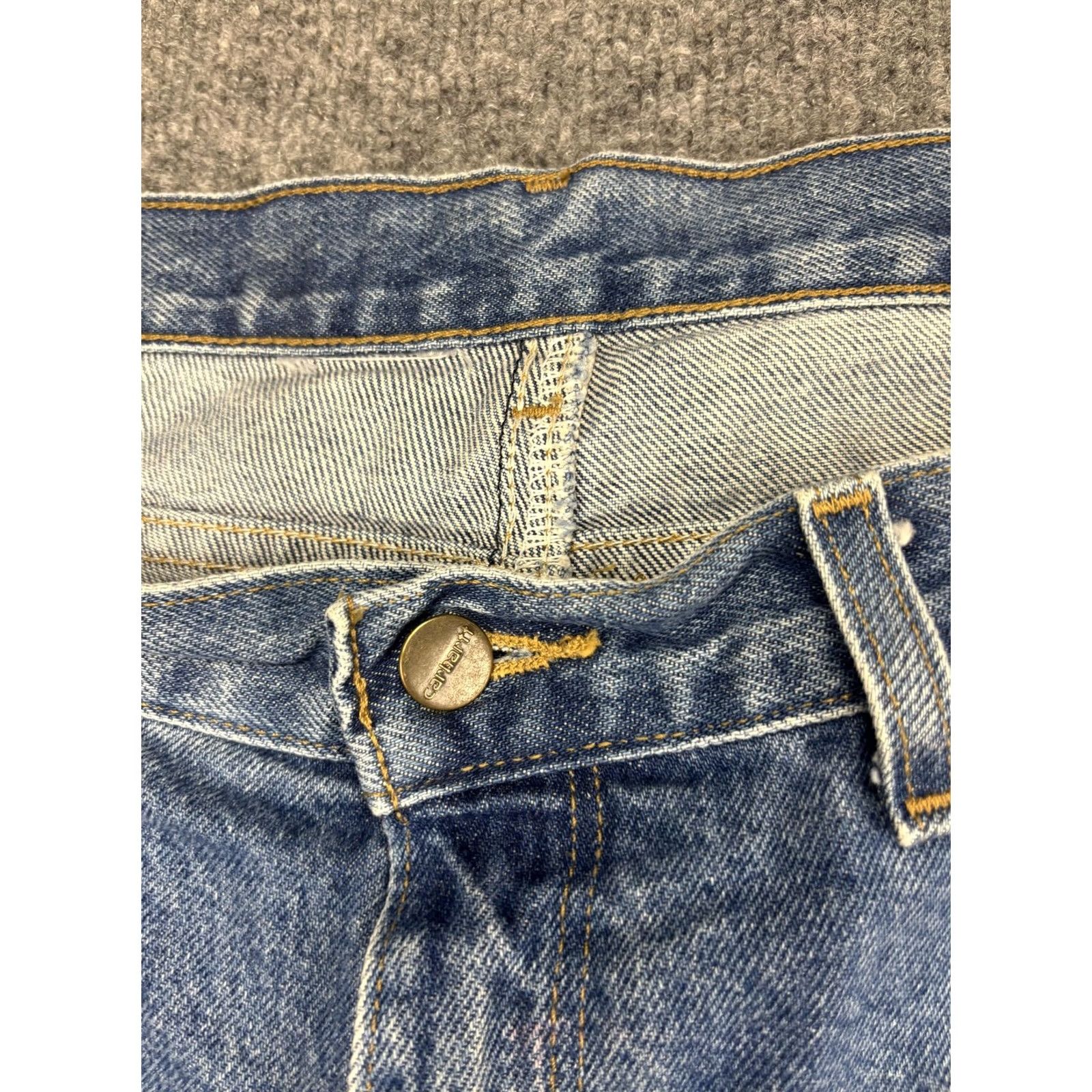 Carhartt Carhartt Jeans Mens Blue Denim Relaxed Fit Workwear Distressed Heavy Fading Size US 30 / EU 46 - 2 Thumbnail