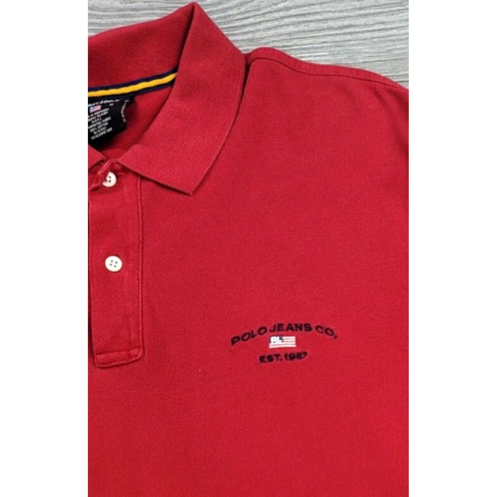 Vintage Polo Jeans Co. Ralph Lauren Polo Shirt Red Logo Mens XL Size US XL / EU 56 / 4 - 3 Thumbnail