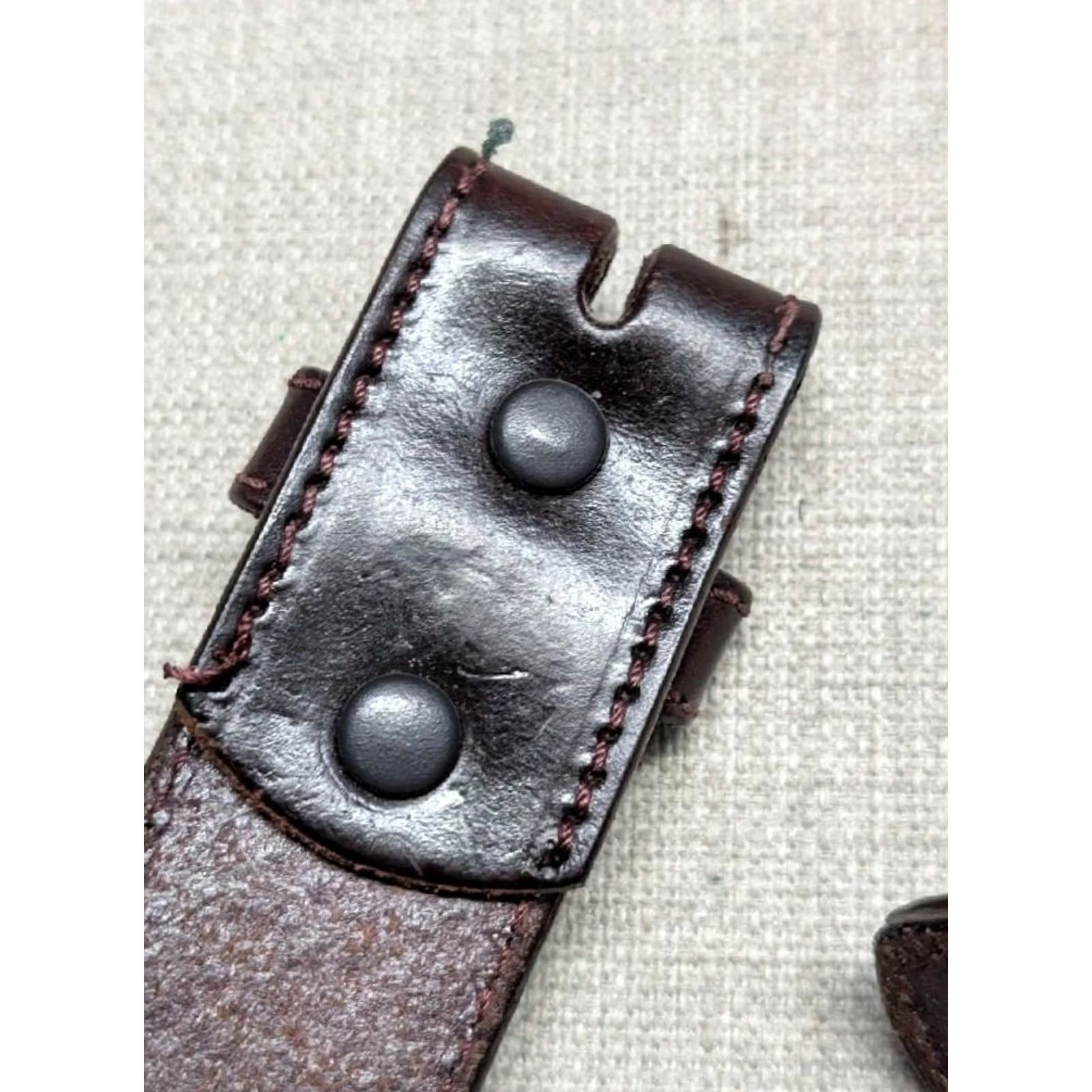 Vintage VINTAGE Resistol belt Tooled brown cowhide leather Western Belt 42 Men Belt Buckle 1-1/2" width Size 42 - 6 Thumbnail