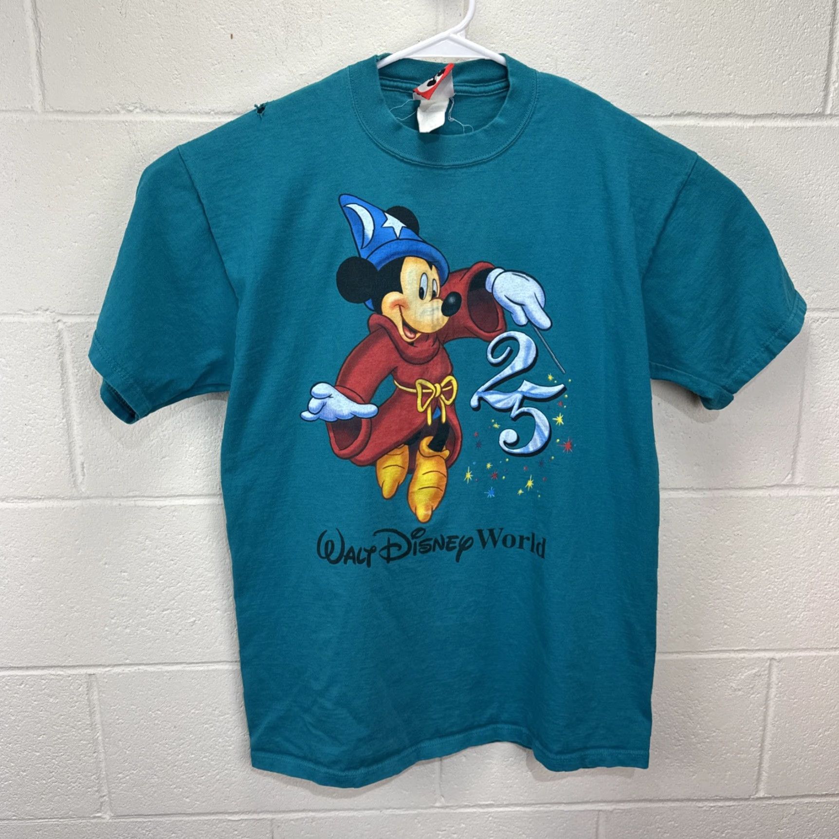 Disney VINTAGE Disney Mickey Mouse Walt Disney World 25th Anniversary T-Shirt Men Size L Turquoise 90s Cartoon Logo Size US L / EU 52-54 / 3 - 2 Thumbnail