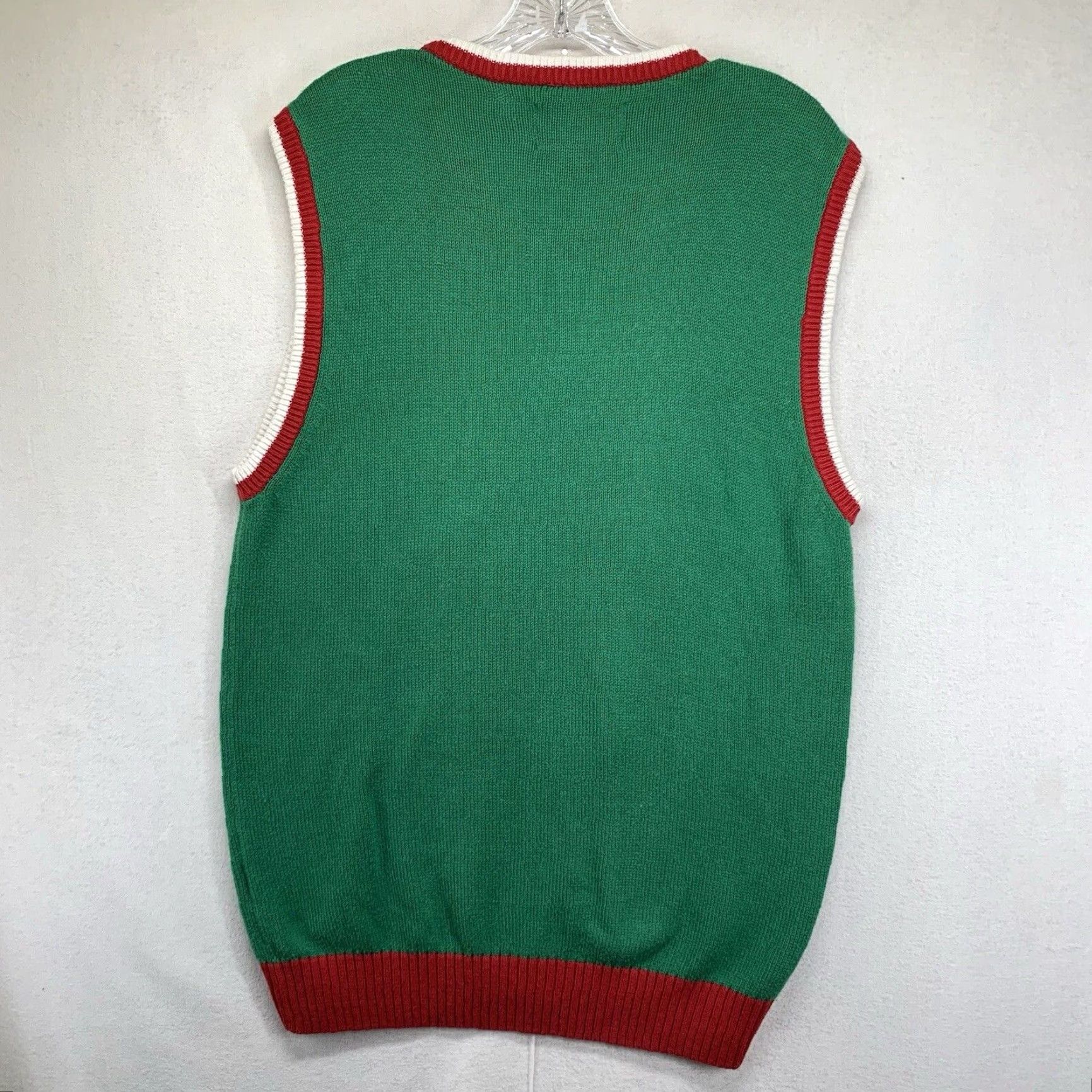 Vintage Funny Gingerbread Man Ugly Christmas Sweater Vest Medium Green Unisex Adult Holiday Size US M / EU 48-50 / 2 - 3 Thumbnail