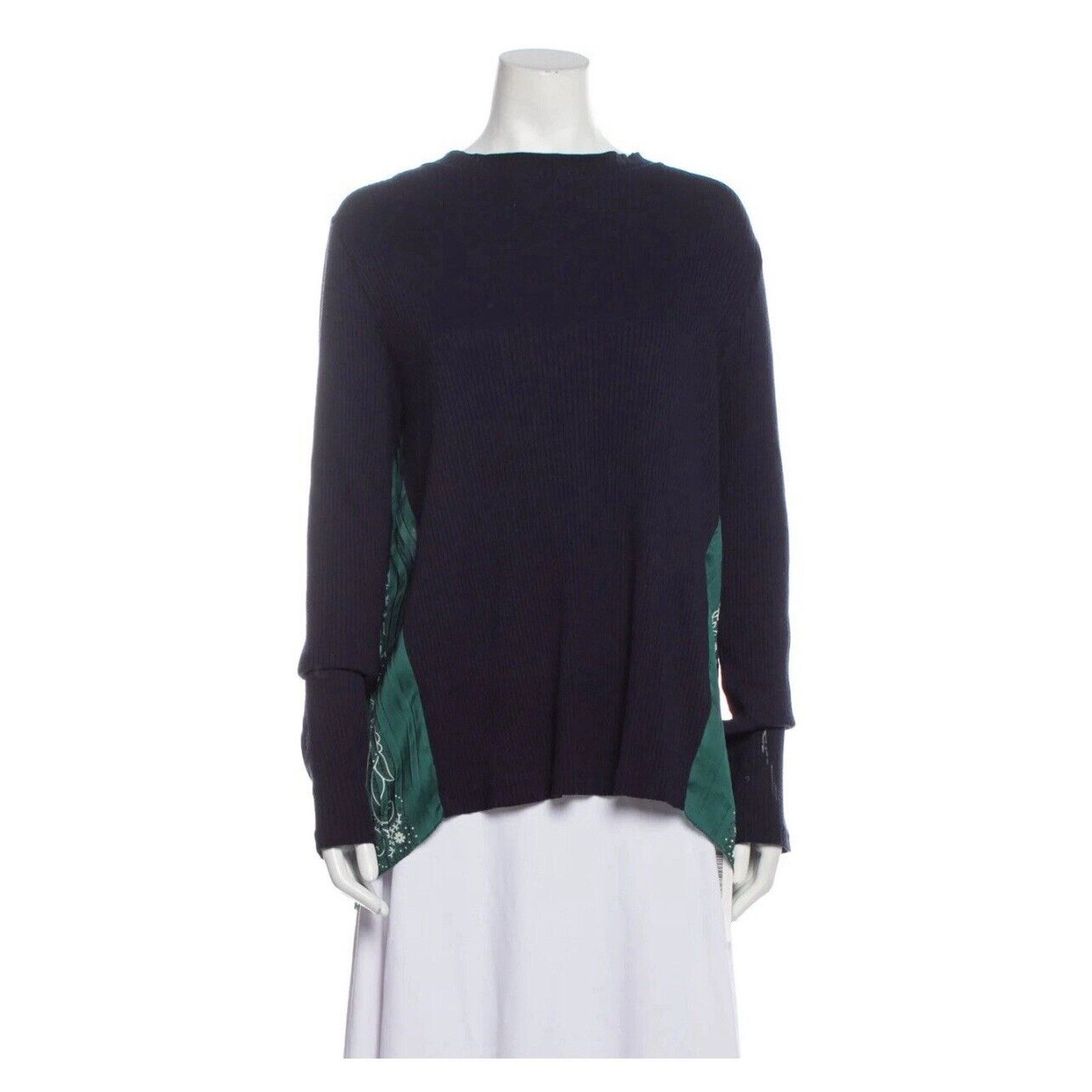 Sandro SANDRO Colorblock Pattern Bateau Neckline Blouse Size: XS Size S / US 4 / IT 40 - 1 Thumbnail