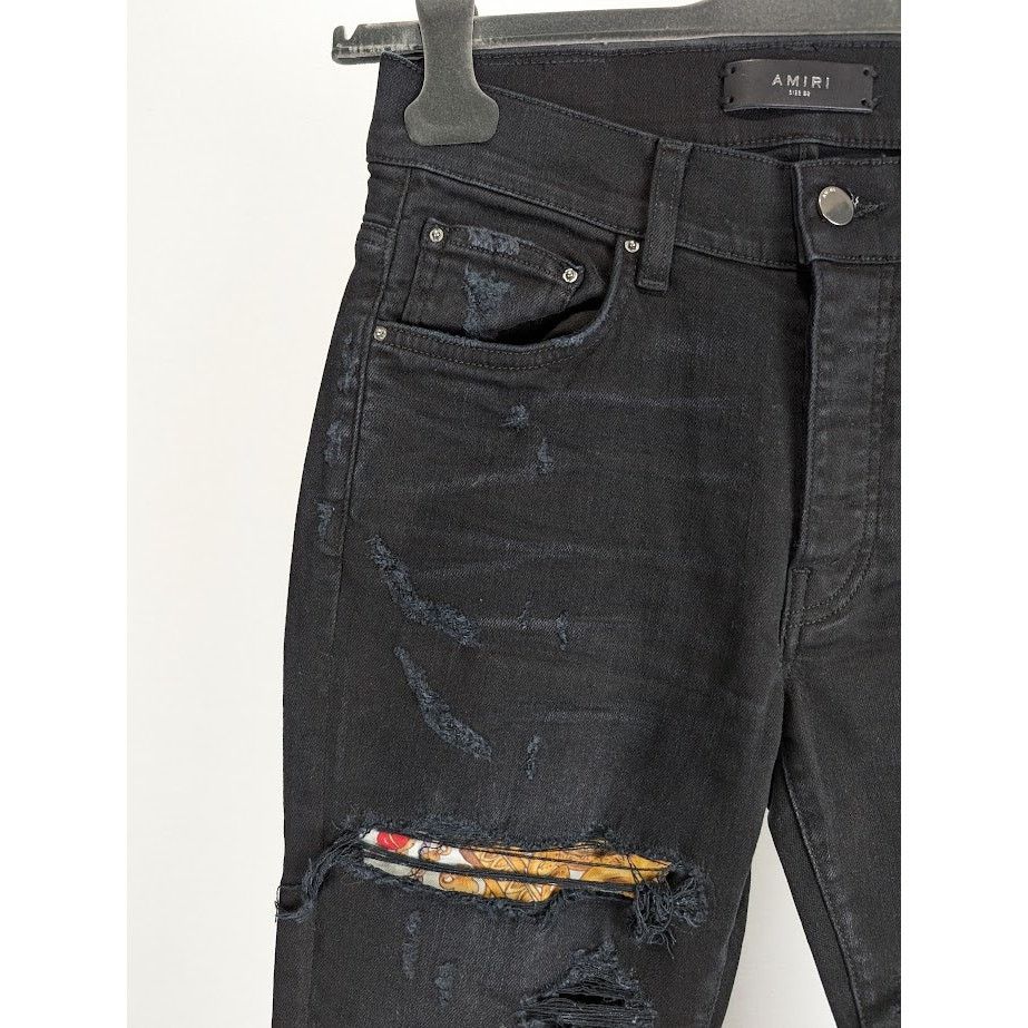 Amiri o1rshd1 Scarves Art Patch Jeans in Antique Black 28 Size US 28 / EU 44 - 8 Thumbnail