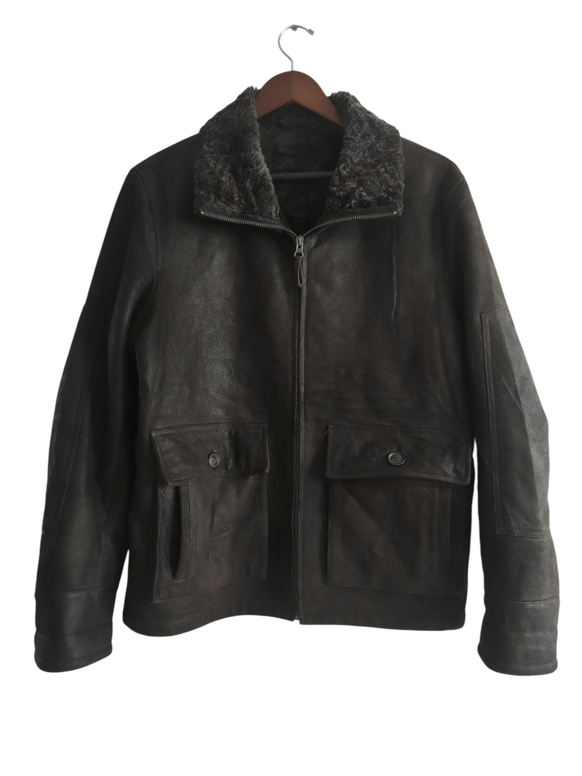 Massimo Dutti Massimo Dutti Suede Shearling Leather Men's Jacket Size M Size US M / EU 48-50 / 2 - 1 Thumbnail