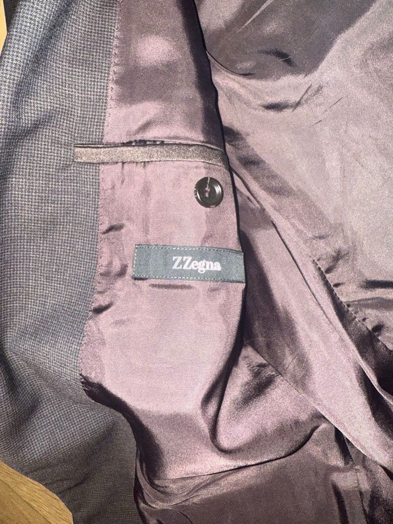 Z Zegna fine checked brown/gray blazer jacket Size 52R - 5 Thumbnail