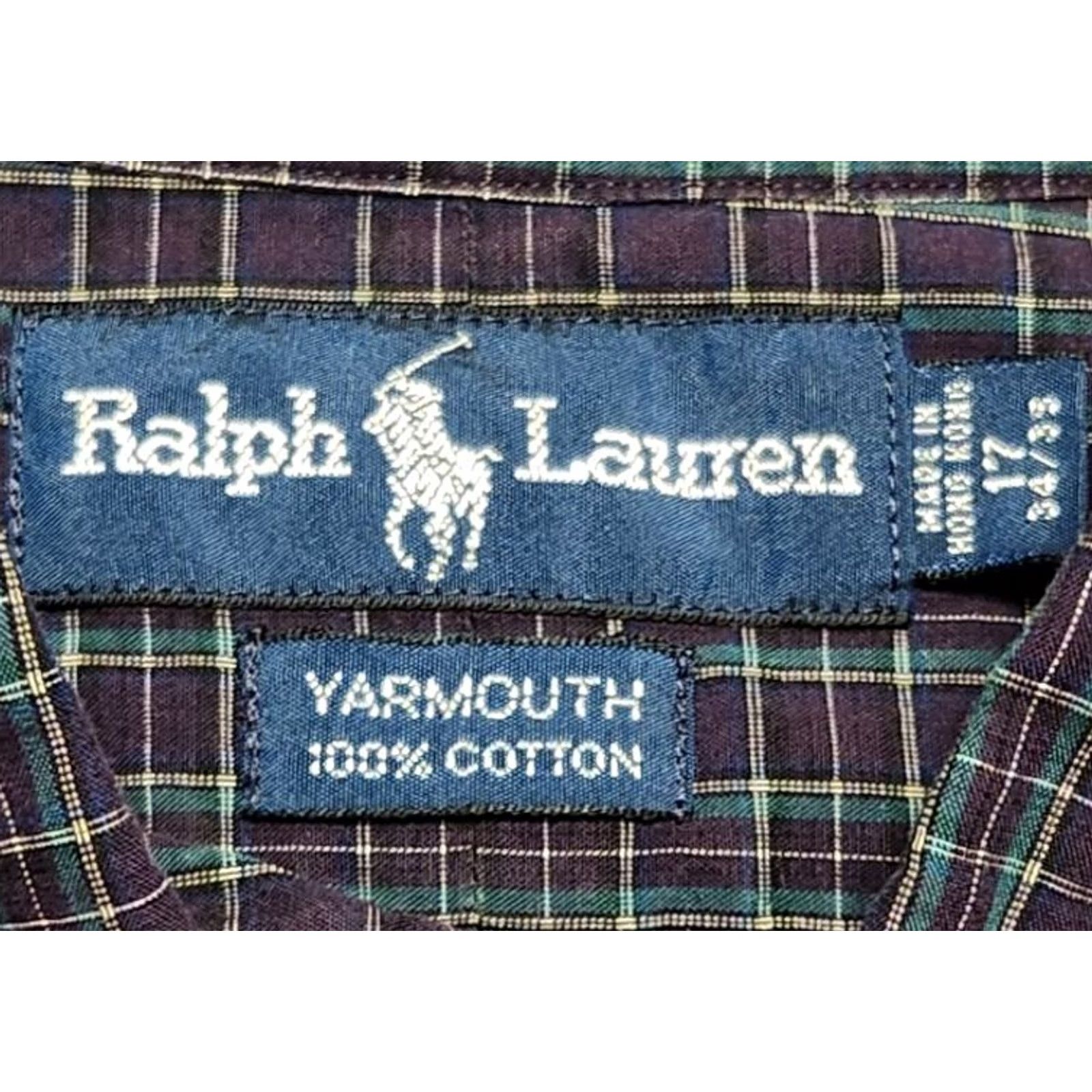 Polo Ralph Lauren Ralph Lauren Shirt Mens XL Plaid Button Down Varmouth Cotton 17 34-35 Purp/Gr Size US XL / EU 56 / 4 - 2 Thumbnail