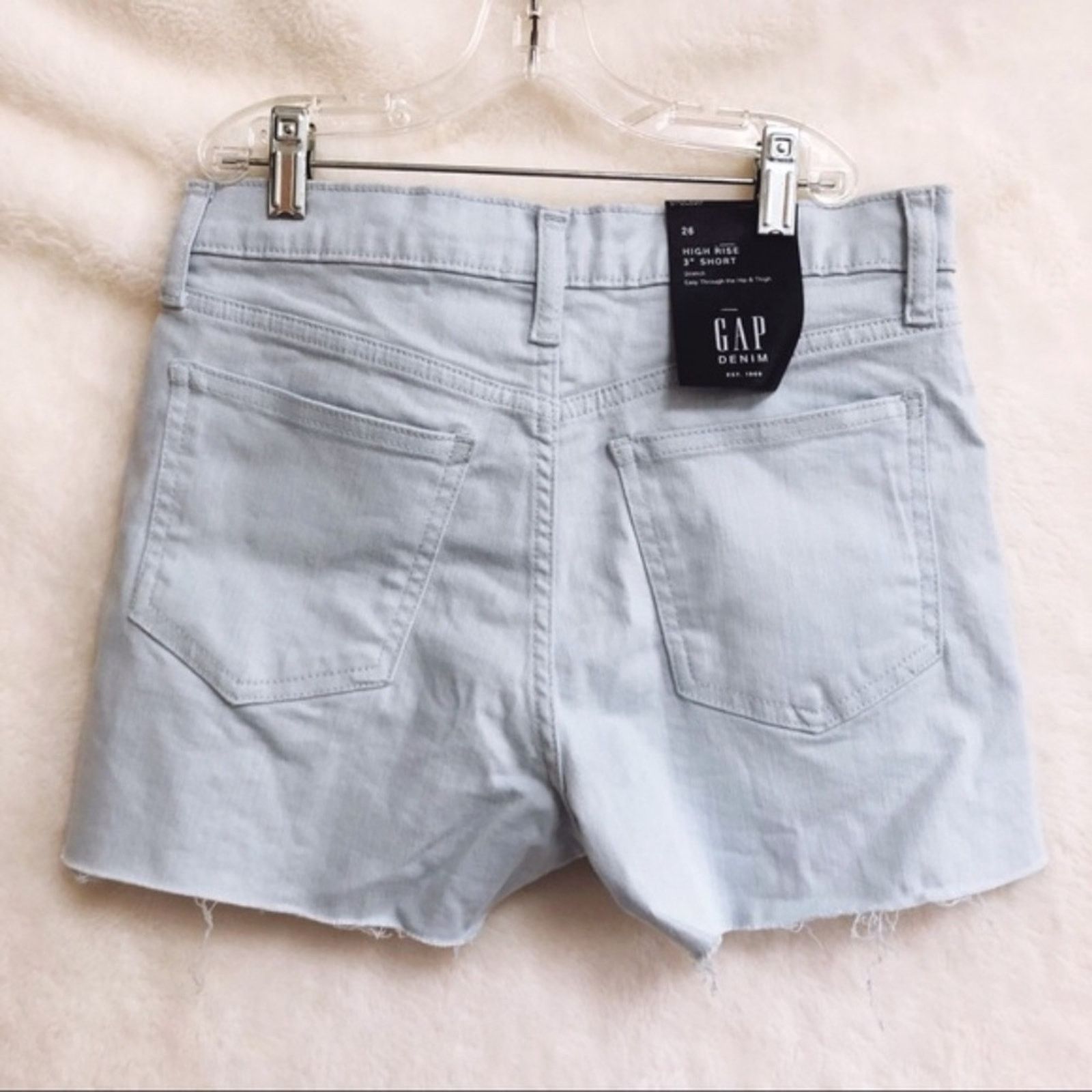 Gap GAP Light Blue High Rise 3" Denim Shorts Size 26" / US 2 / IT 38 - 4 Thumbnail