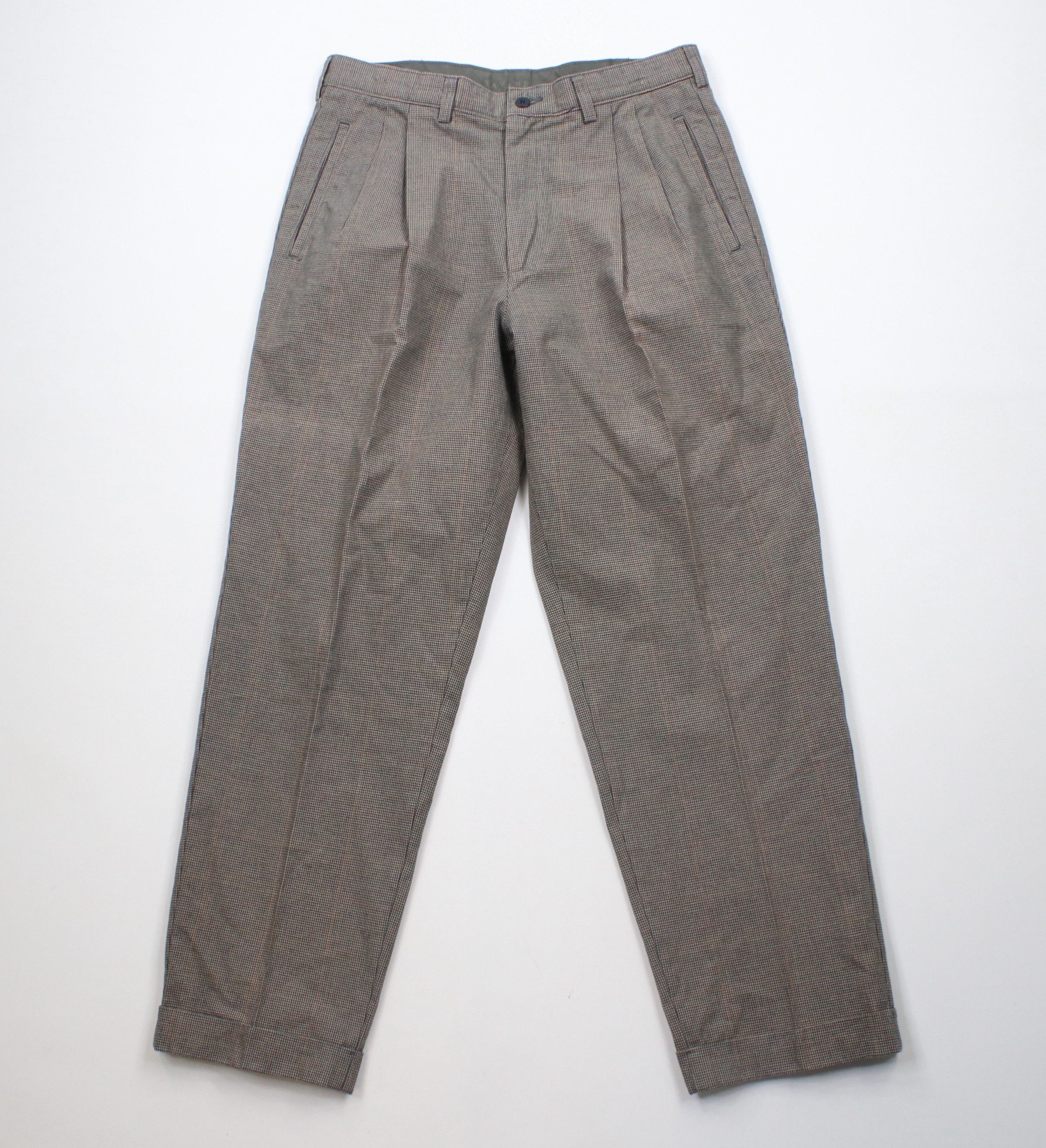 Vintage Vintage 90s Streetwear Cuffed Chino Pants Houndstooth Size US 32 / EU 48 - 1 Thumbnail
