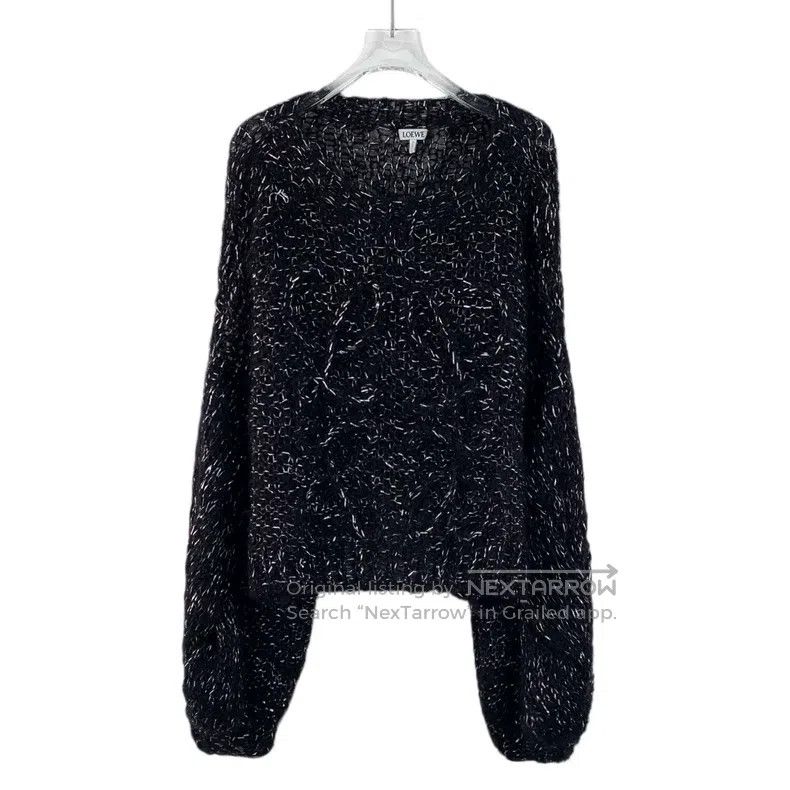 Loewe Loewe Black Mohair Crew Neck Long-Sleeve Knit Sweater Size XS / US 0-2 / IT 36-38 - 1 Thumbnail