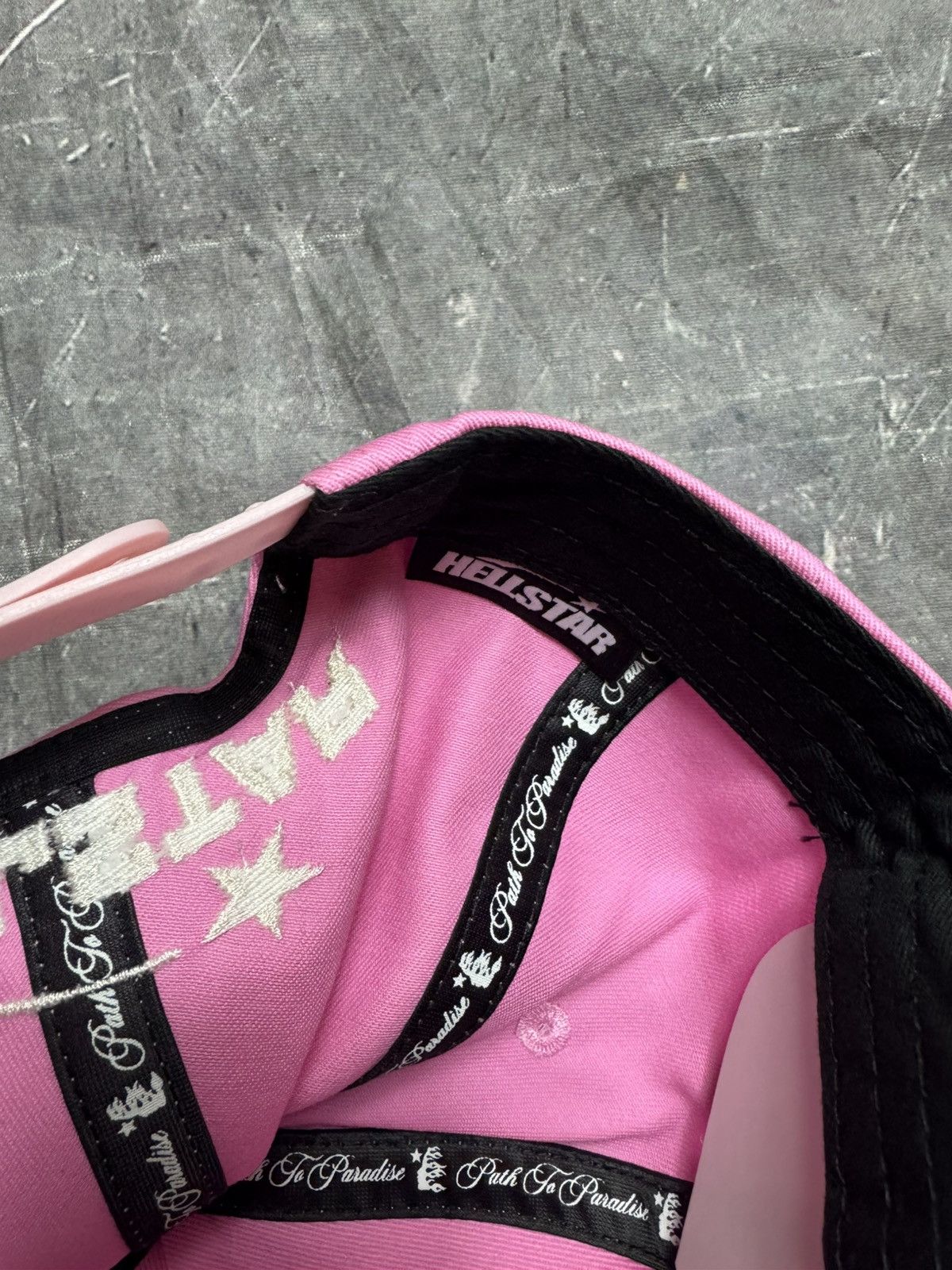 HELLSTAR Hellstar Logo with Rhinestones Snapback Hat in Pink Size ONE SIZE - 8 Thumbnail