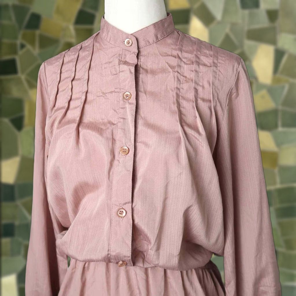 Pinko VINTAGE Dumani Shirt Dress Midi Dress Pink 70s Long Sleeve Polyester 6 Women Size M / US 6-8 / IT 42-44 - 1 Thumbnail
