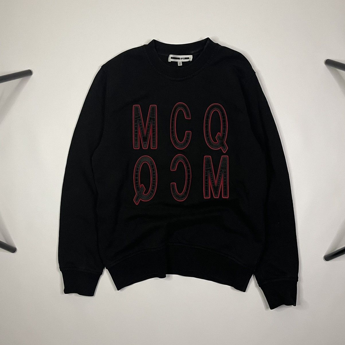 image of Alexander Mcqueen x Archival Clothing Alexandr Mcqueen Mcq Mirrored Letters Sweatshirt in Black (Si