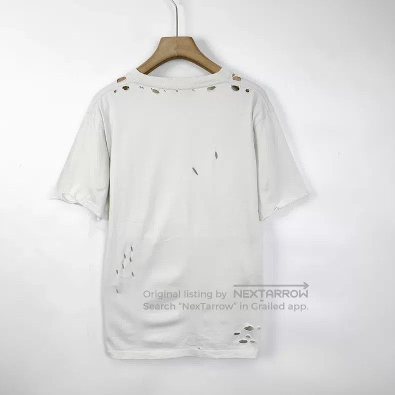 Balenciaga Balenciaga Grey white distressed ripped t-shirt Size US XL / EU 56 / 4 - 3 Thumbnail