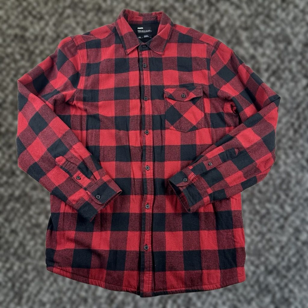Lumberjack Public Opinion Flannel Shirt Mens Black Red Plaid Long Sleeve Button-Up Casual Regular L Multicolor Cotton Fall Spring Summer Outdoors Men Size US L / EU 52-54 / 3 - 1 Thumbnail