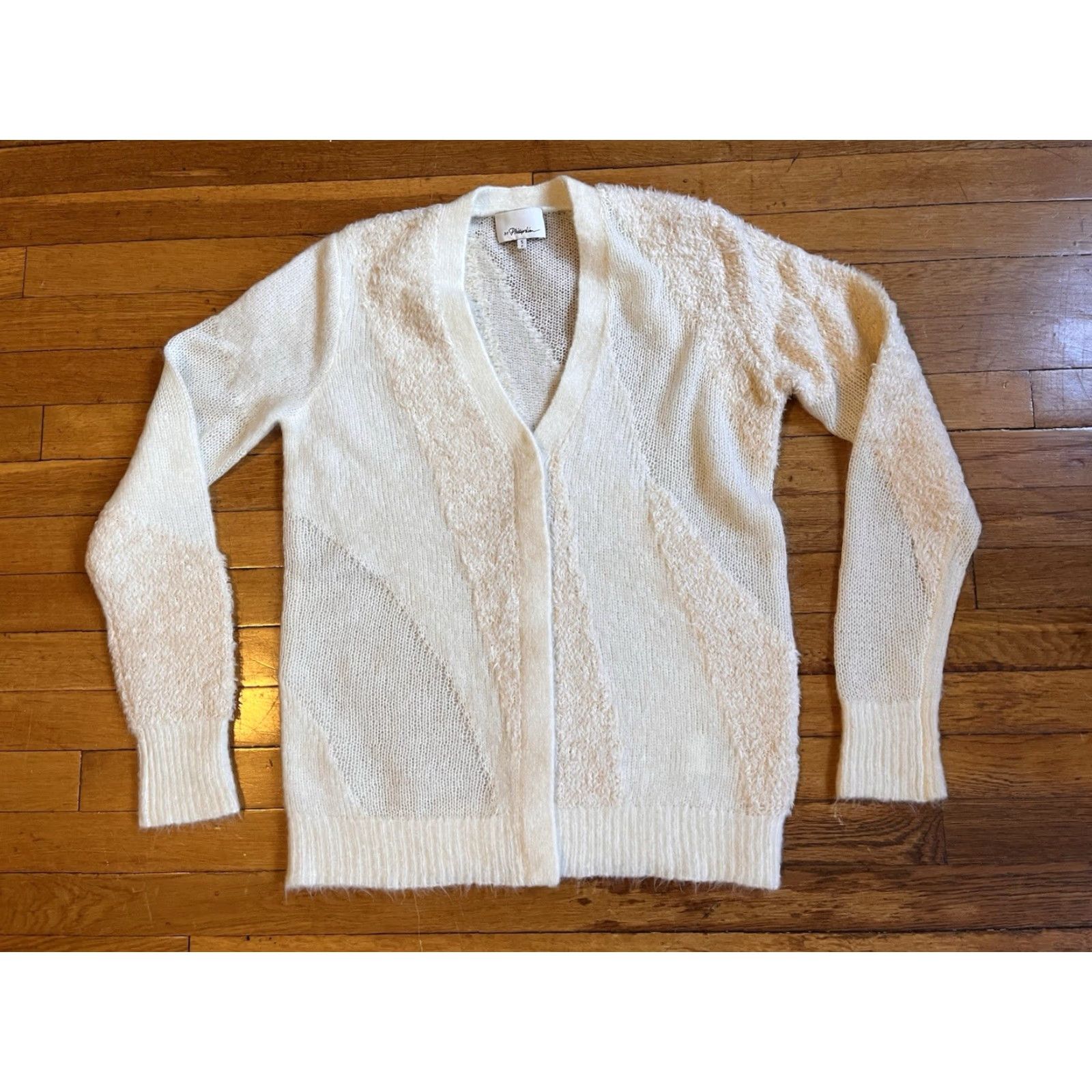 3.1 Phillip Lim 3.1 Phillip Lim Textured Cardigan Sweater Women’s Small S White Mohair Blend Cardigan Size S / US 4 / IT 40 - 2 Thumbnail