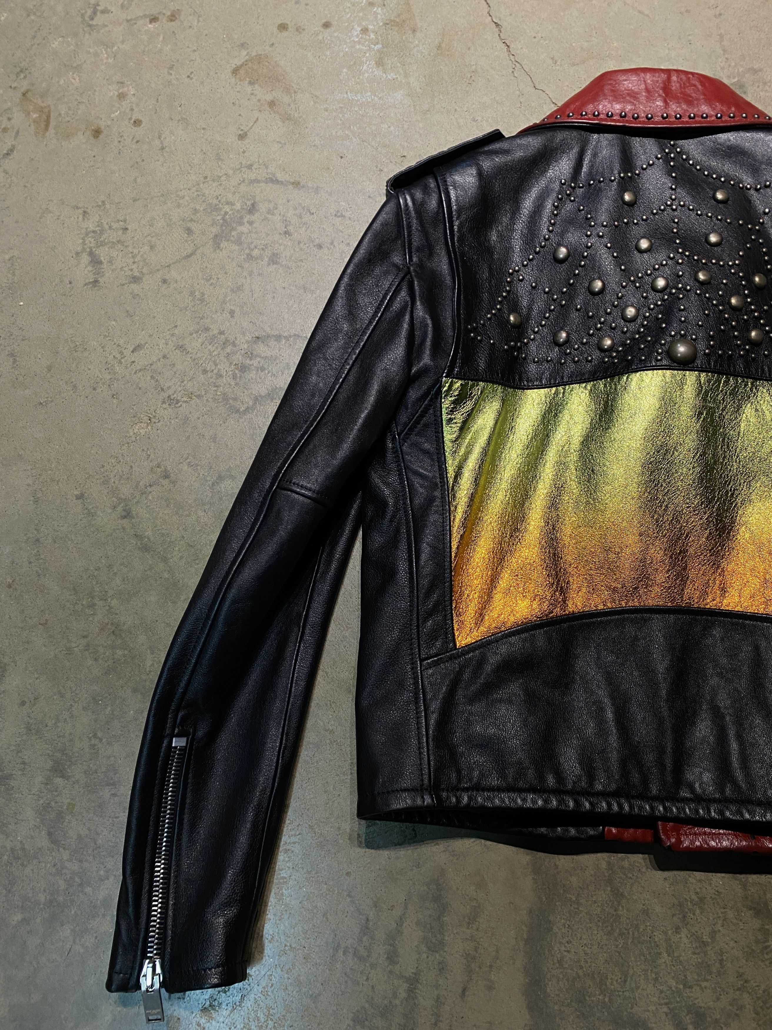 Saint Laurent Paris SLP SS16 "Surfsound" Degradé Sunset L17 Leather Jacket Size XS / US 0-2 / IT 36-38 - 6 Thumbnail