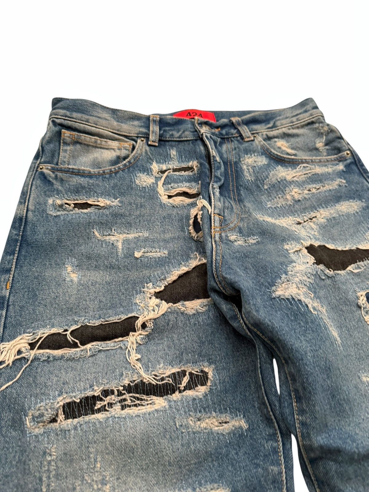424 2024 Destroyed Distressed Patch Denim Size US 30 / EU 46 - 5 Thumbnail