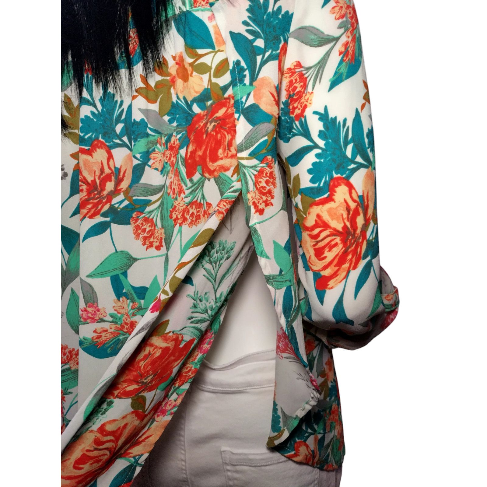 Guess Guess Womens Casual Tunic Long Sleeve Multicolored Floral Size L / US 10 / IT 46 - 6 Thumbnail