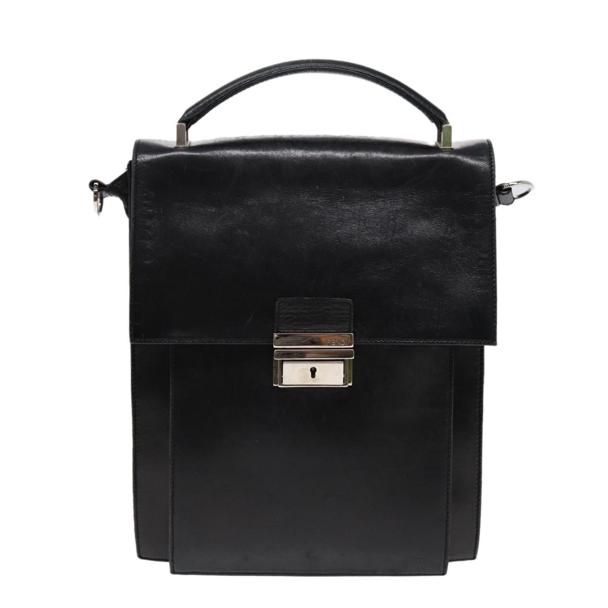 Fendi FENDI Hand Bag Leather Black Silver Size ONE SIZE - 2 Thumbnail