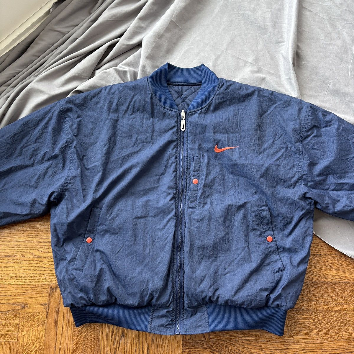 Nike 90s Nike Reversible Bomber Vintage Nike Jacket Quilted Down Size US L / EU 52-54 / 3 - 12 Thumbnail
