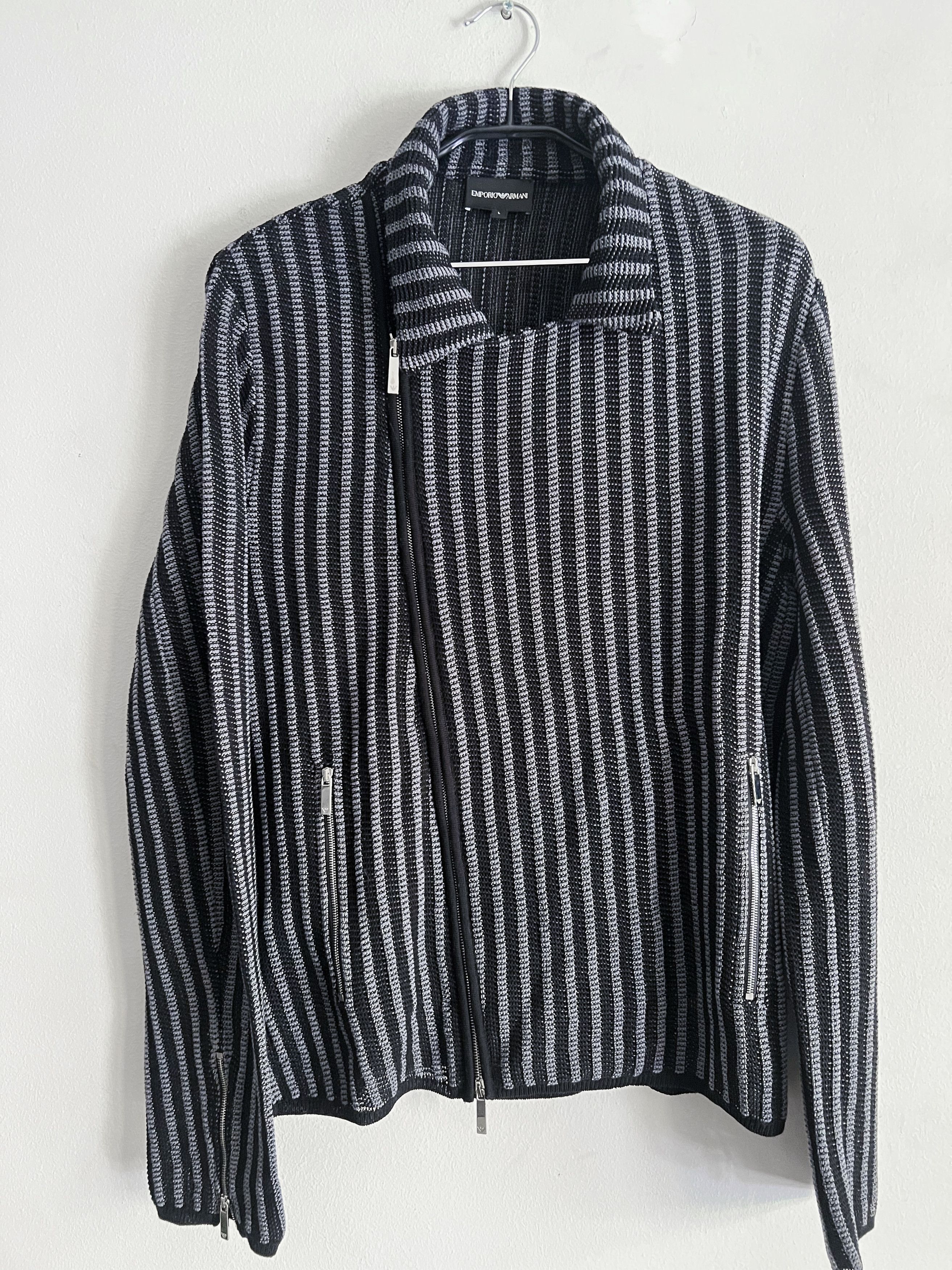 Emporio Armani stripped knit cardigan Size US L / EU 52-54 / 3 - 3 Thumbnail