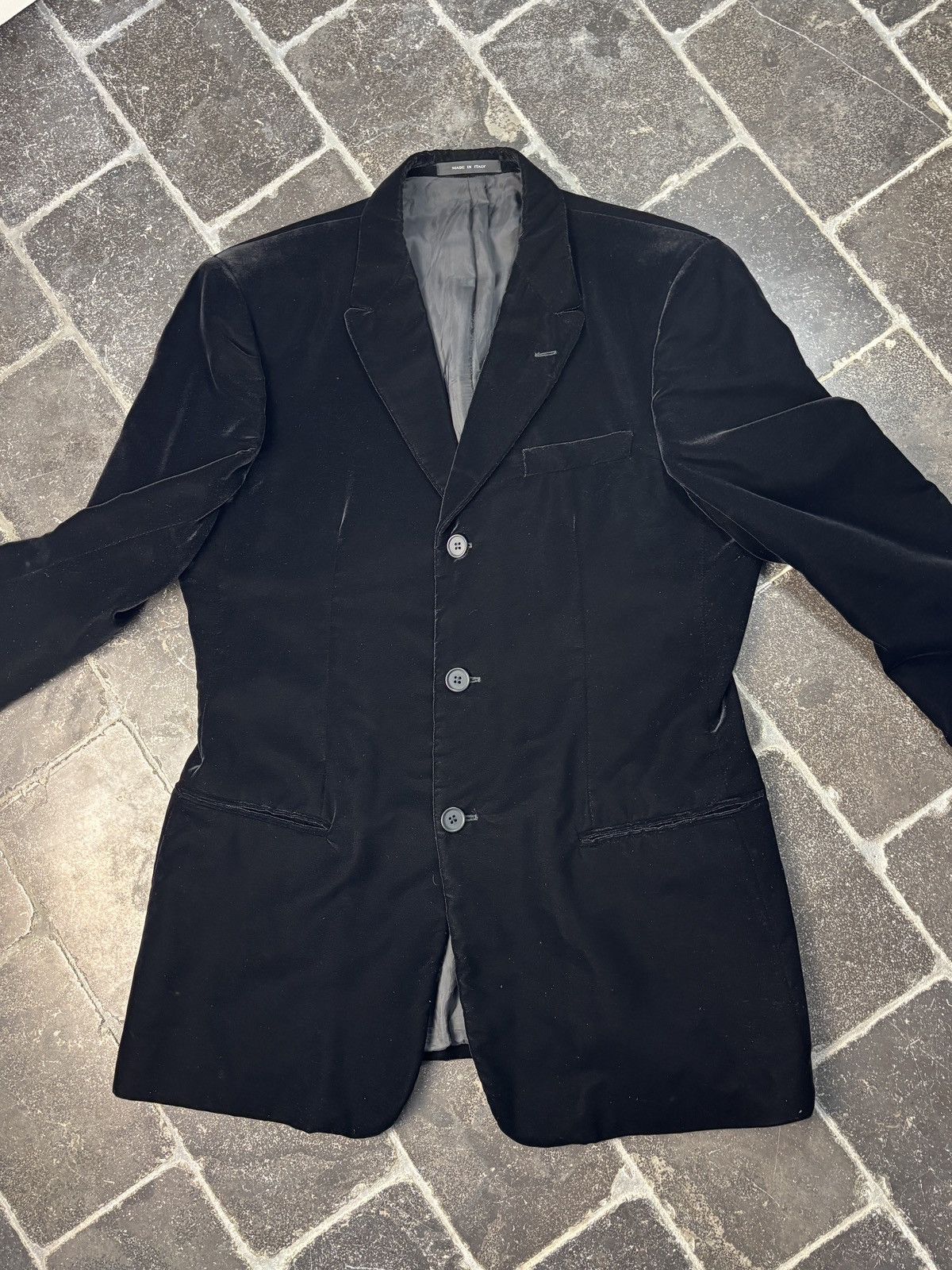 Emporio Armani F/W 2000 Emporio Armani Blazer Velvet Tuxedo Jacket Vintage Size 52R - 15 Thumbnail