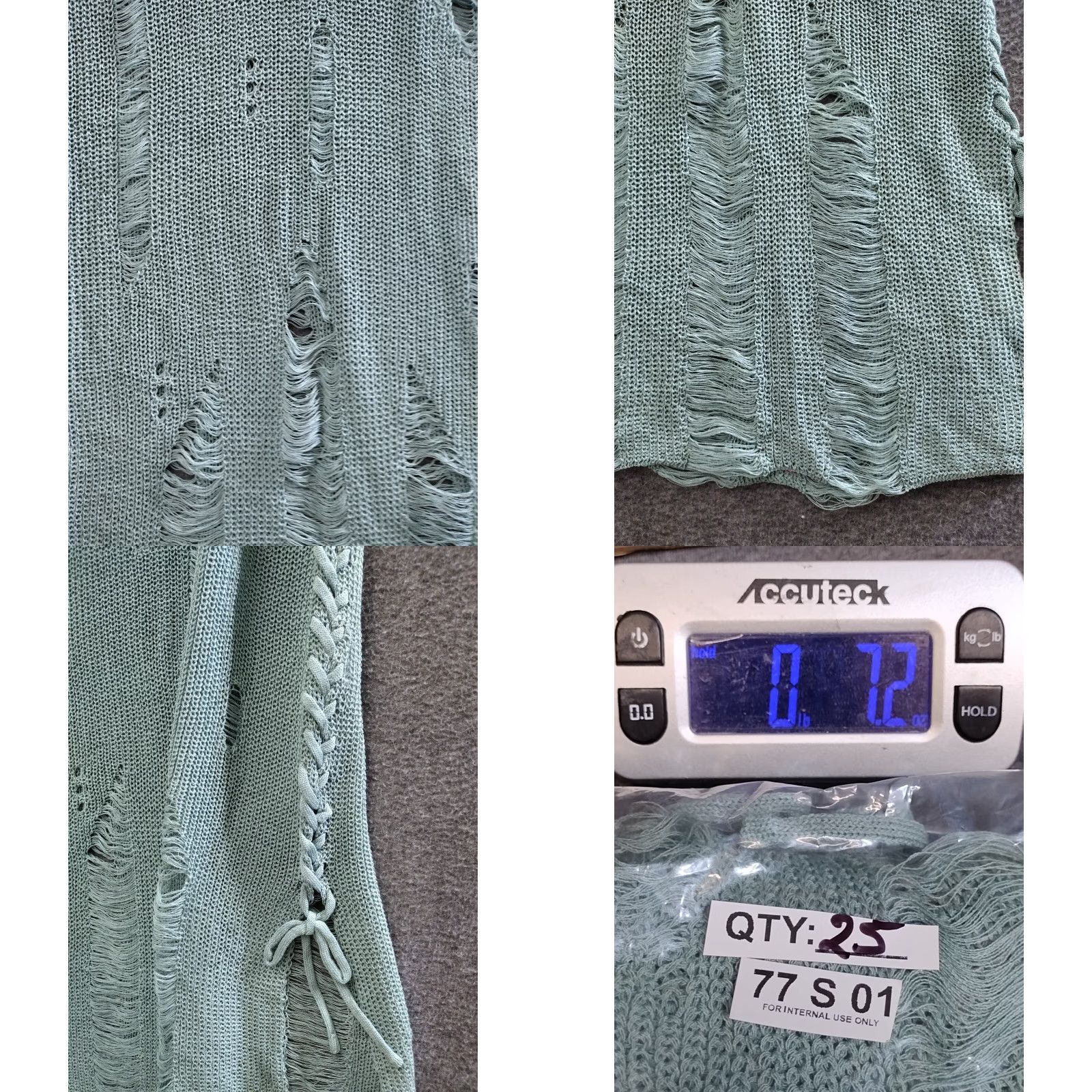 Vintage Codigo Women's Dress Sleeveless Light Green L V-Neck Crochet Short Bodycon - 90s Sexy ANGEL Inspired? Size 36" / US 14 / IT 50 - 8 Thumbnail