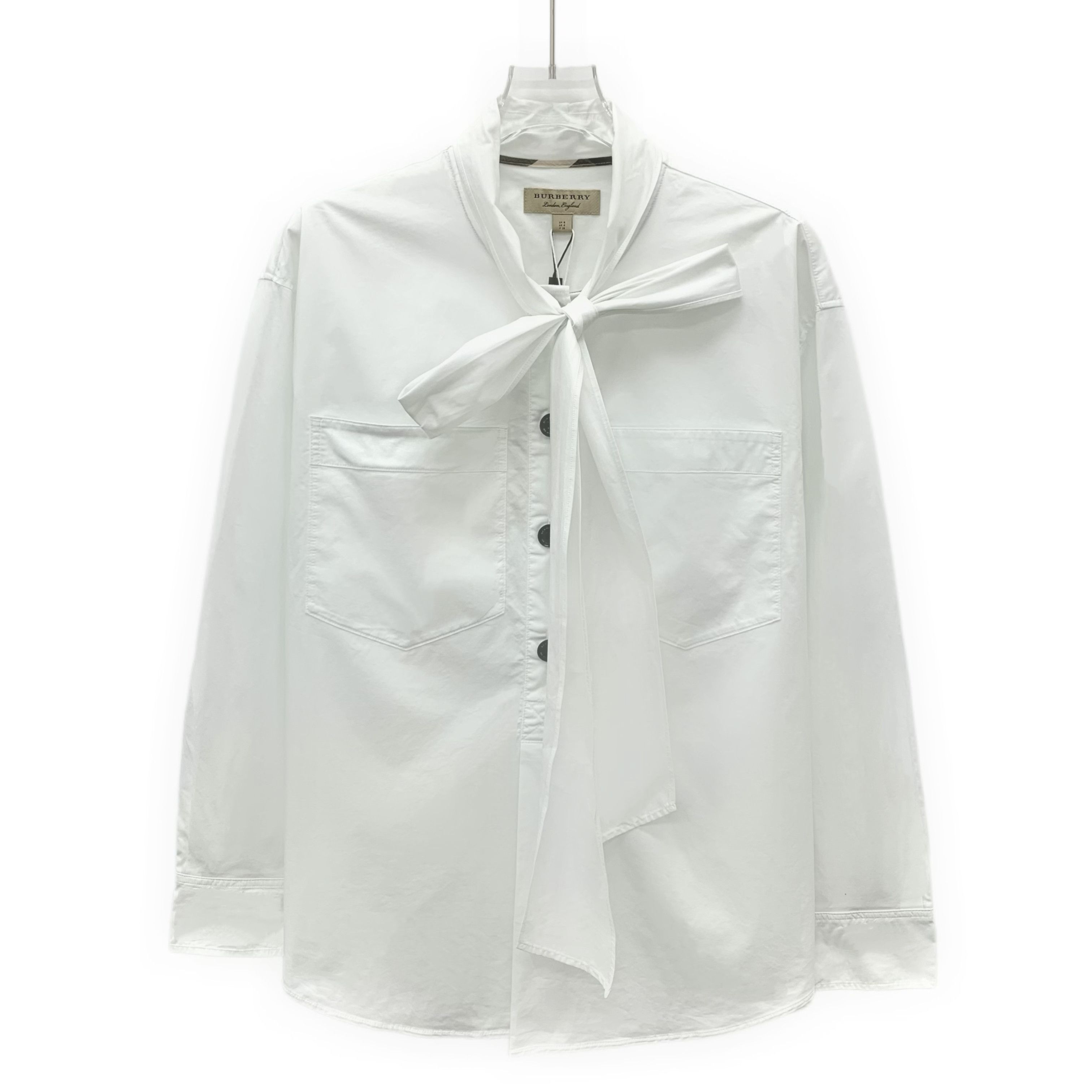 Burberry Burberry Bow Tie Cotton Shirt White (38) Size XS / US 0-2 / IT 36-38 - 1 Thumbnail
