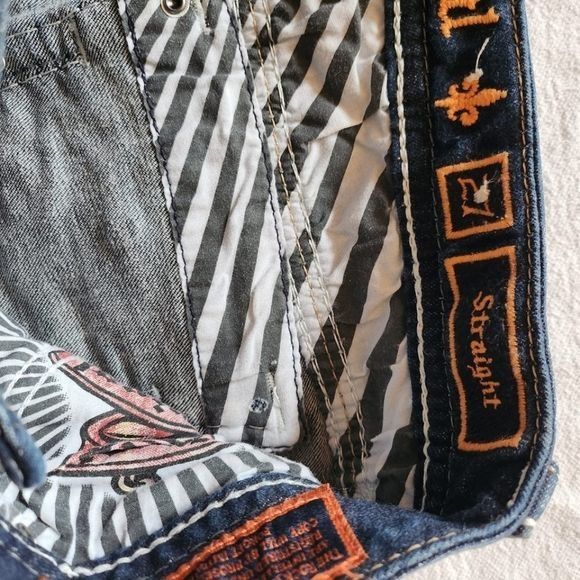Rock Revival Rock Revival Embellished Straight Sz. 27 Blue Jeans Size 27" / US 4 / IT 40 - 6 Thumbnail