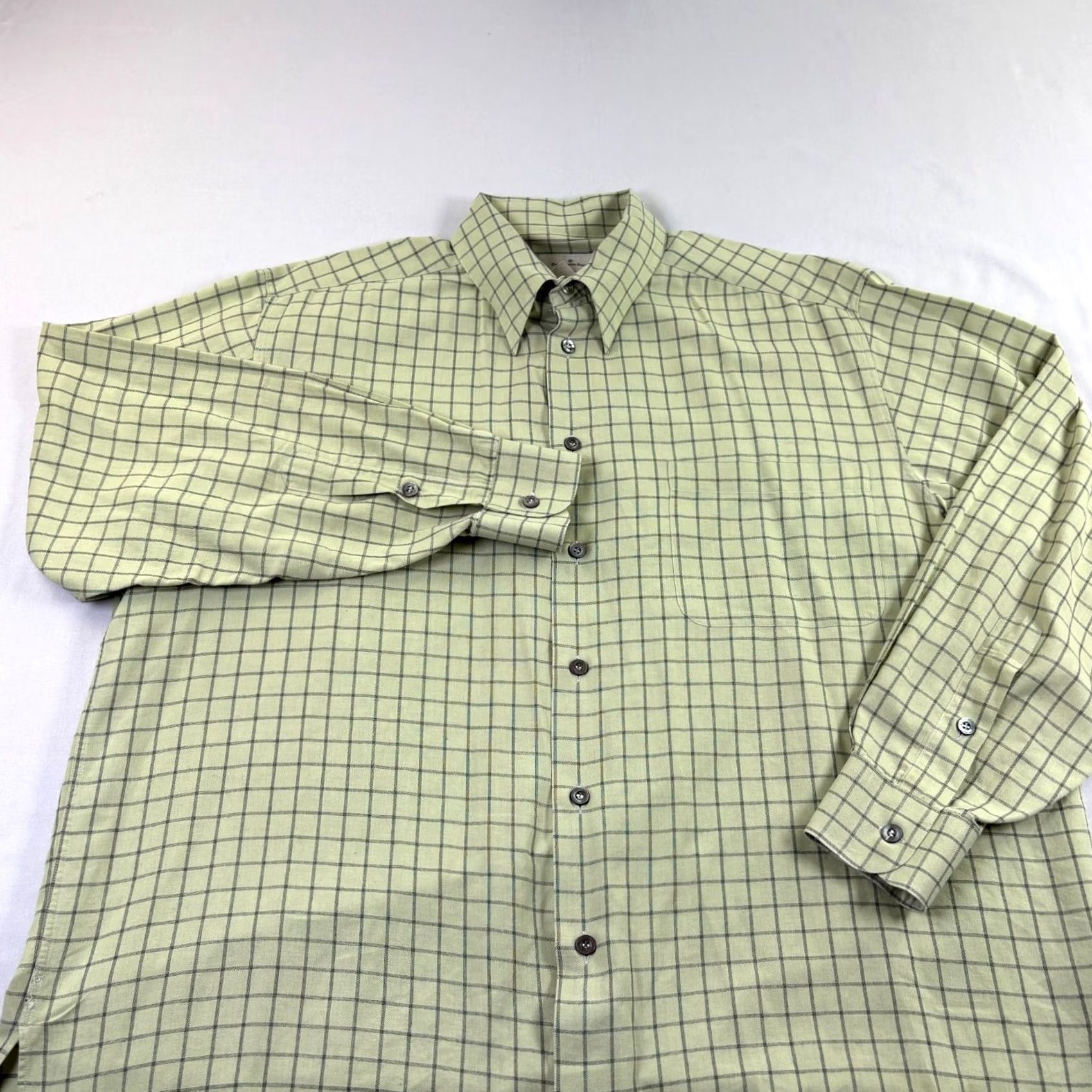 Ermenegildo Zegna VINTAGE Ermenegildo Zegna Shirt Mens XL Green Plaid Button Up Long Sleeve Size US XL / EU 56 / 4 - 2 Thumbnail